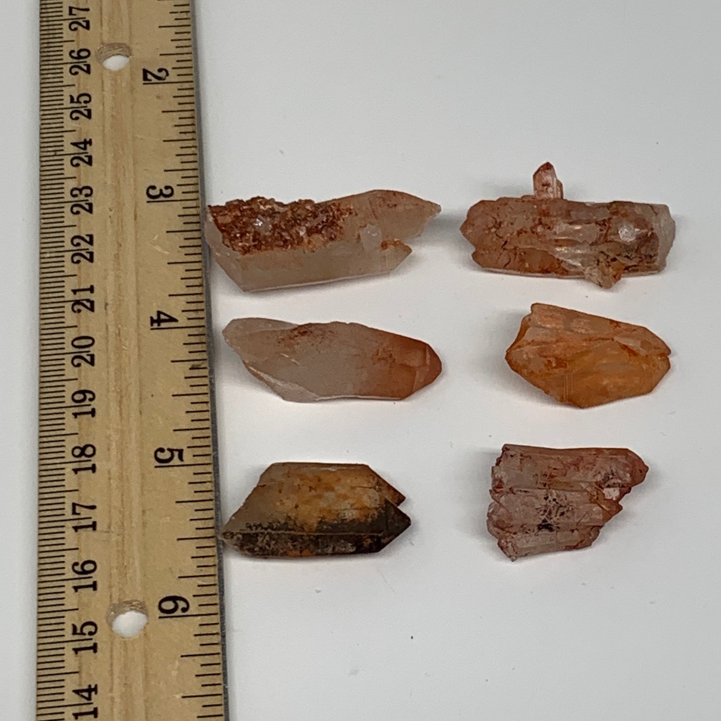 37.1g, 1"-1.5", 6pcs, Natural Red Quartz Crystal Terminated @Morocco, B11370