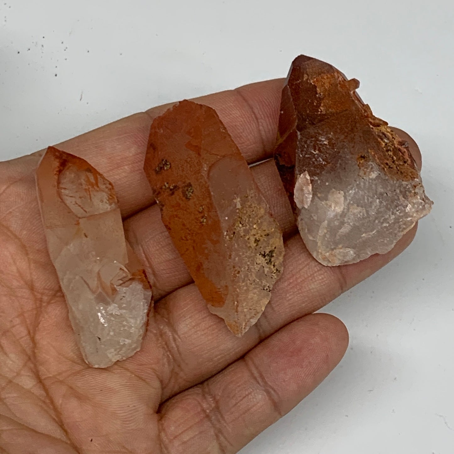 64.2g, 1.8"-2", 3pcs, Natural Red Quartz Crystal Terminated @Morocco, B11373