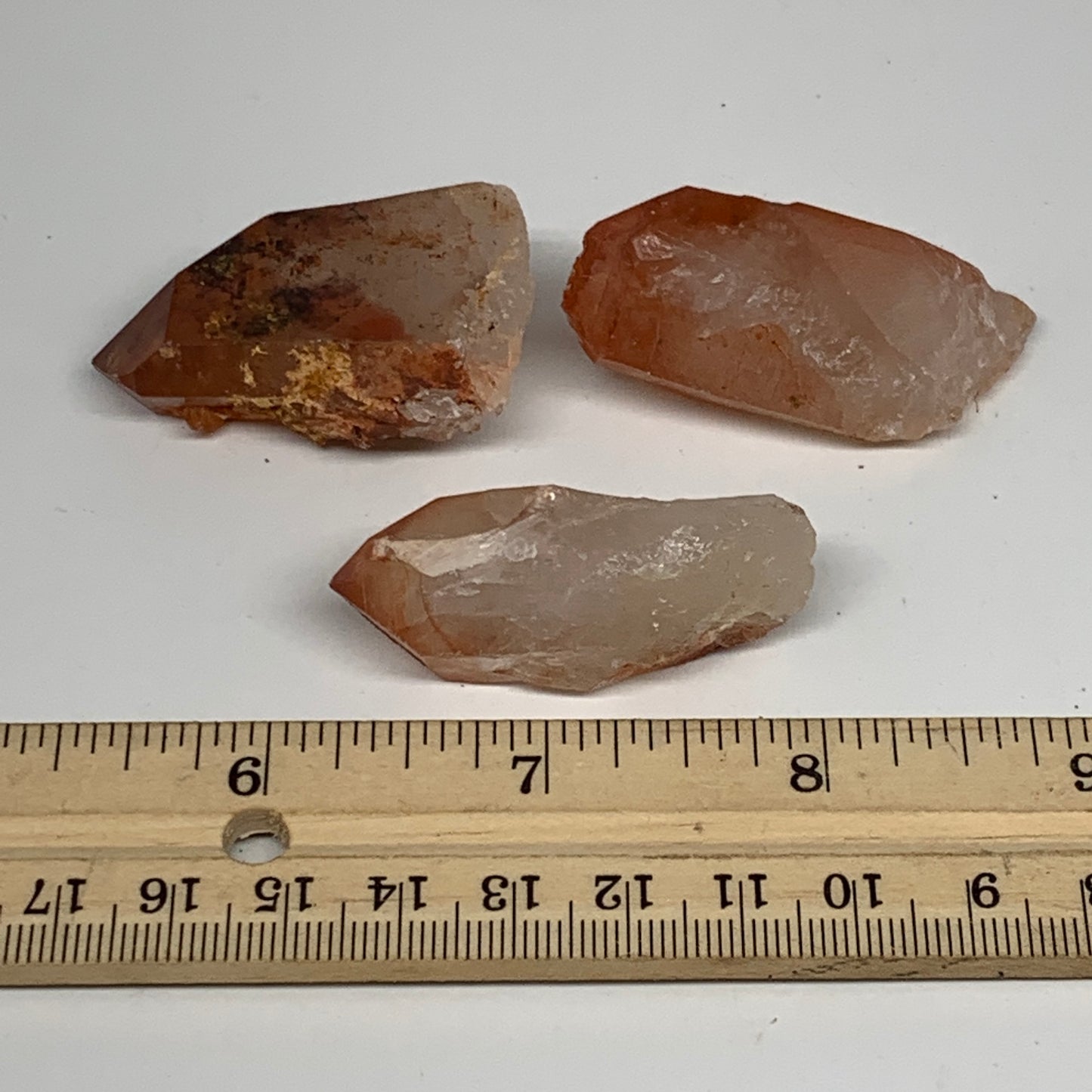 64.2g, 1.8"-2", 3pcs, Natural Red Quartz Crystal Terminated @Morocco, B11373