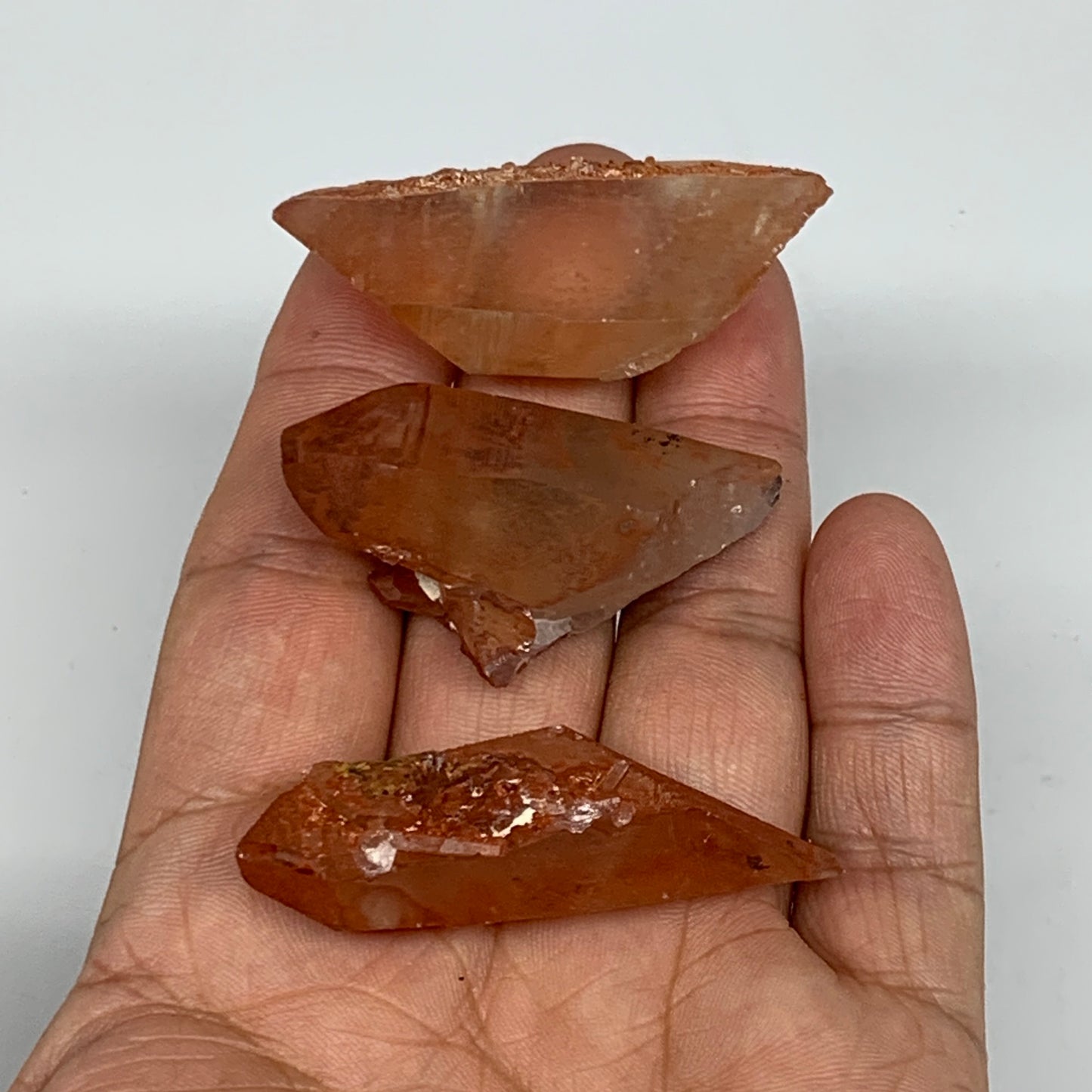 51.7g, 1.7"-2", 3pcs, Natural Red Quartz Crystal Terminated @Morocco, B11375