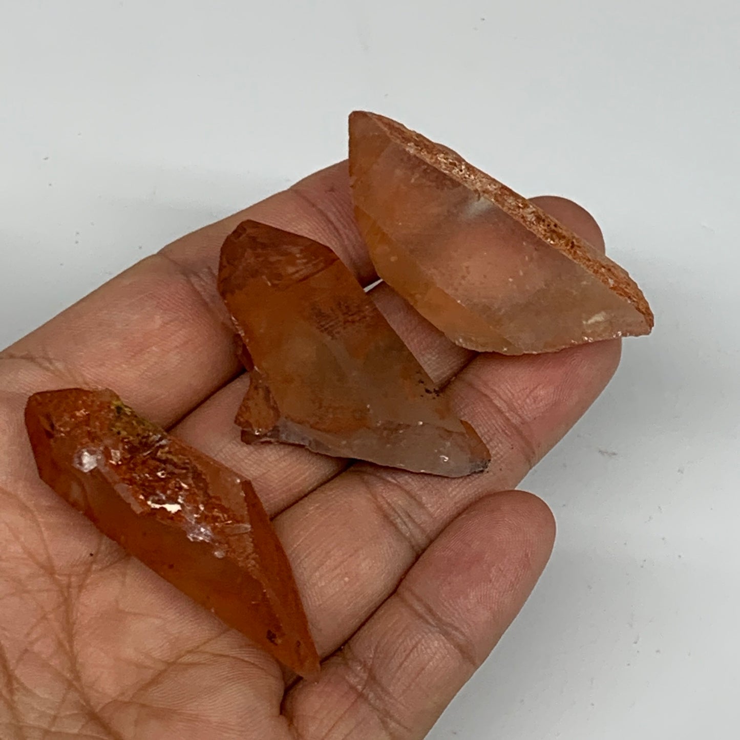 51.7g, 1.7"-2", 3pcs, Natural Red Quartz Crystal Terminated @Morocco, B11375