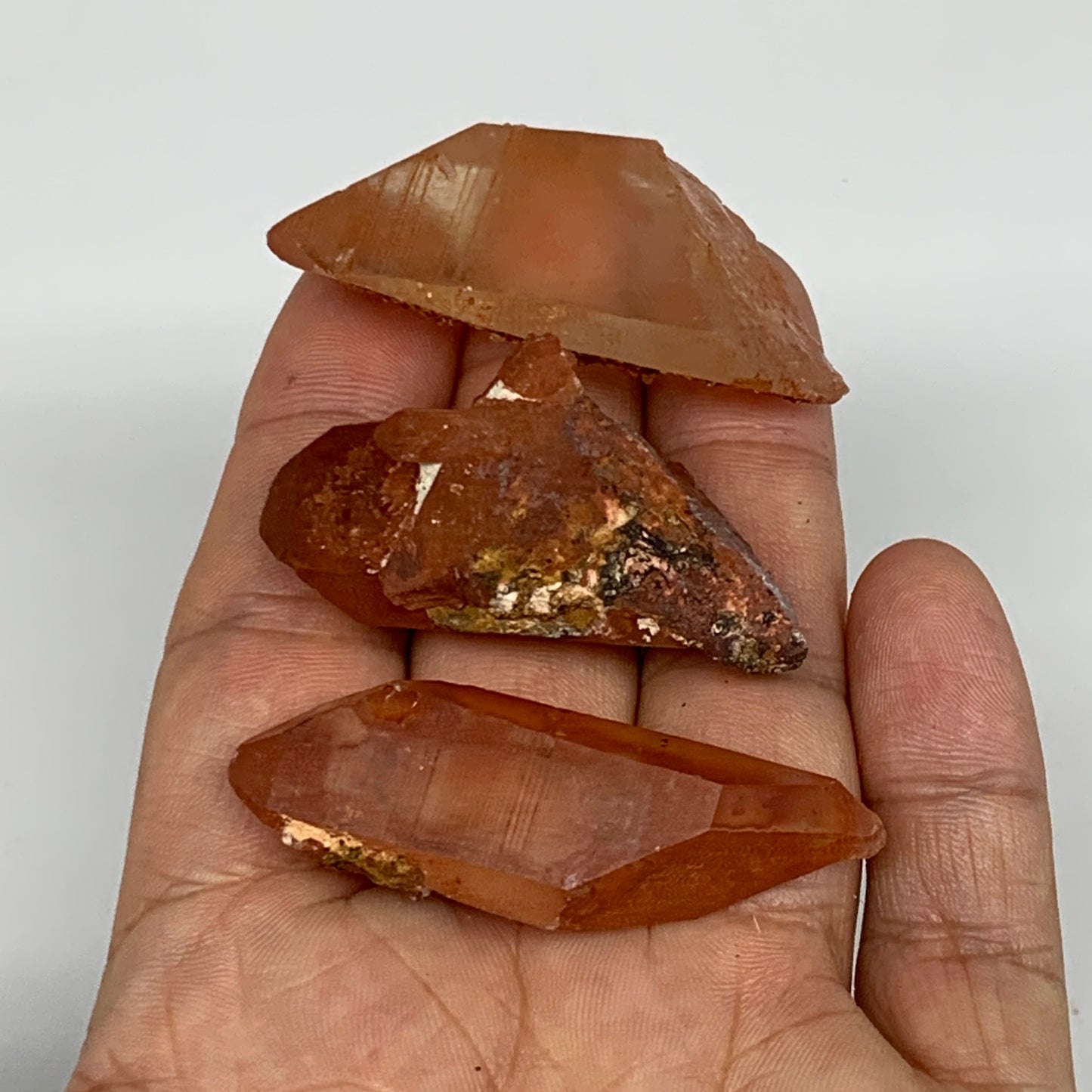 51.7g, 1.7"-2", 3pcs, Natural Red Quartz Crystal Terminated @Morocco, B11375