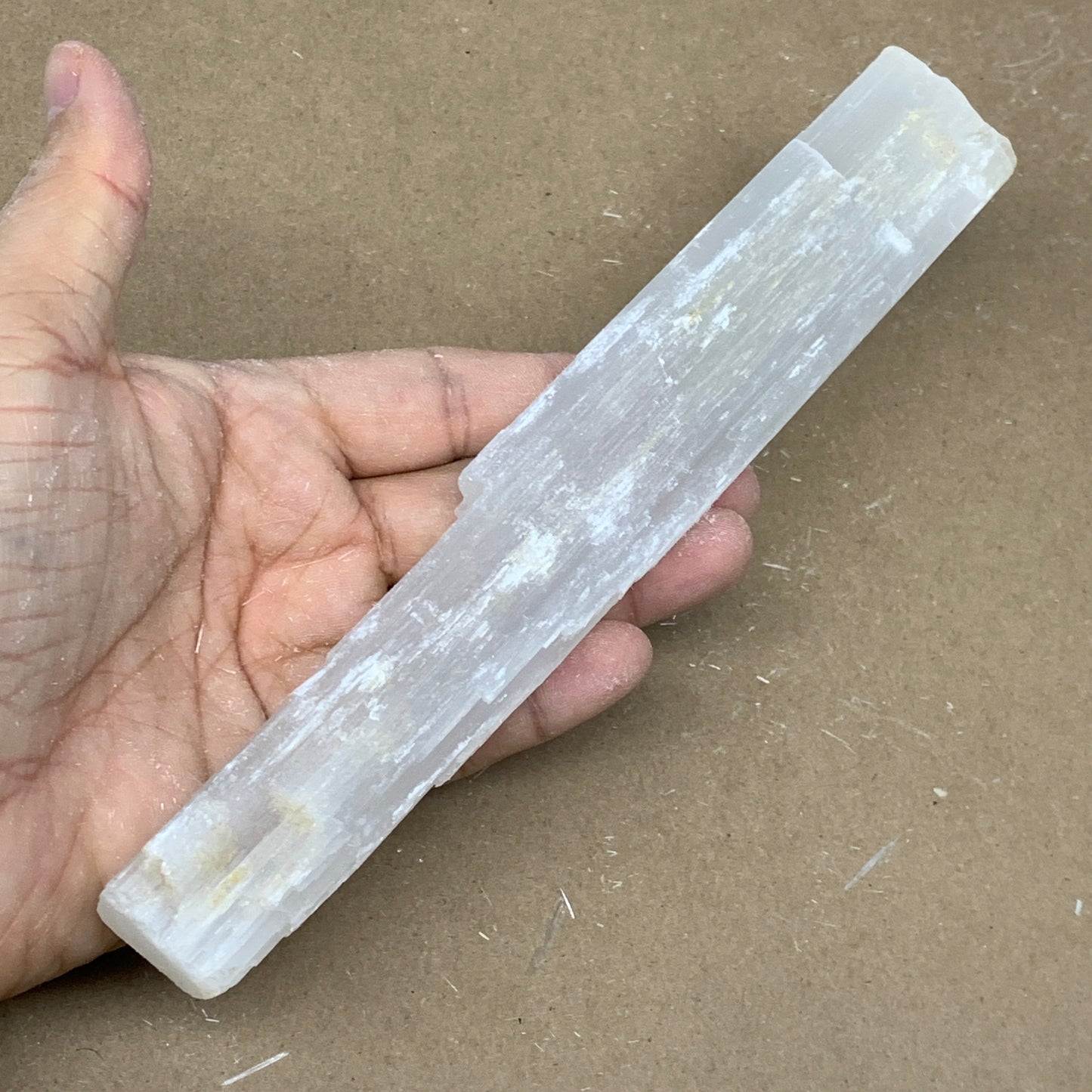 175.1g, 8.25"x1.3"x0.7", Rough Solid Selenite Crystal Blade Sticks @Morroco,B122