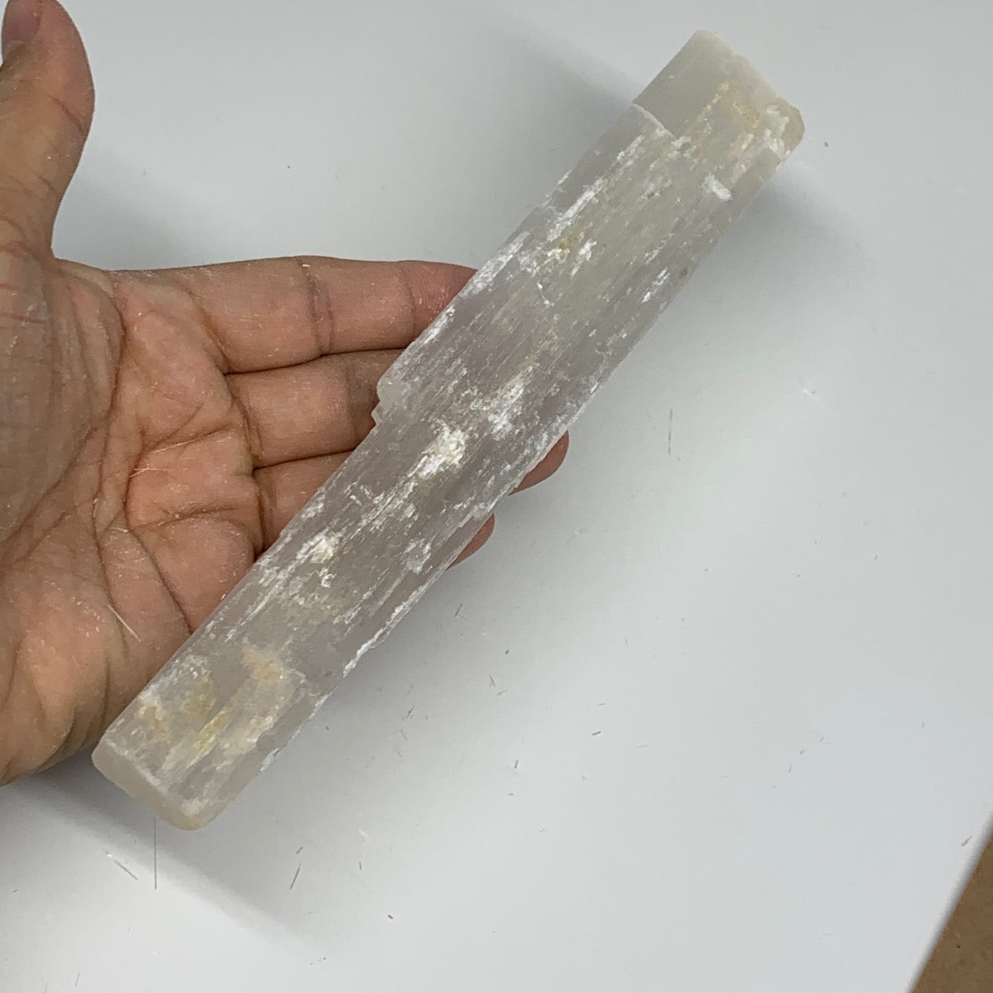 175.1g, 8.25"x1.3"x0.7", Rough Solid Selenite Crystal Blade Sticks @Morroco,B122