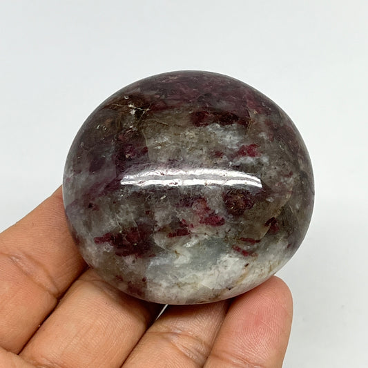 105.7g,2"x2.1"x1" Tourmaline Rubellite Palm-Stone Reiki @Madagascar,B21019