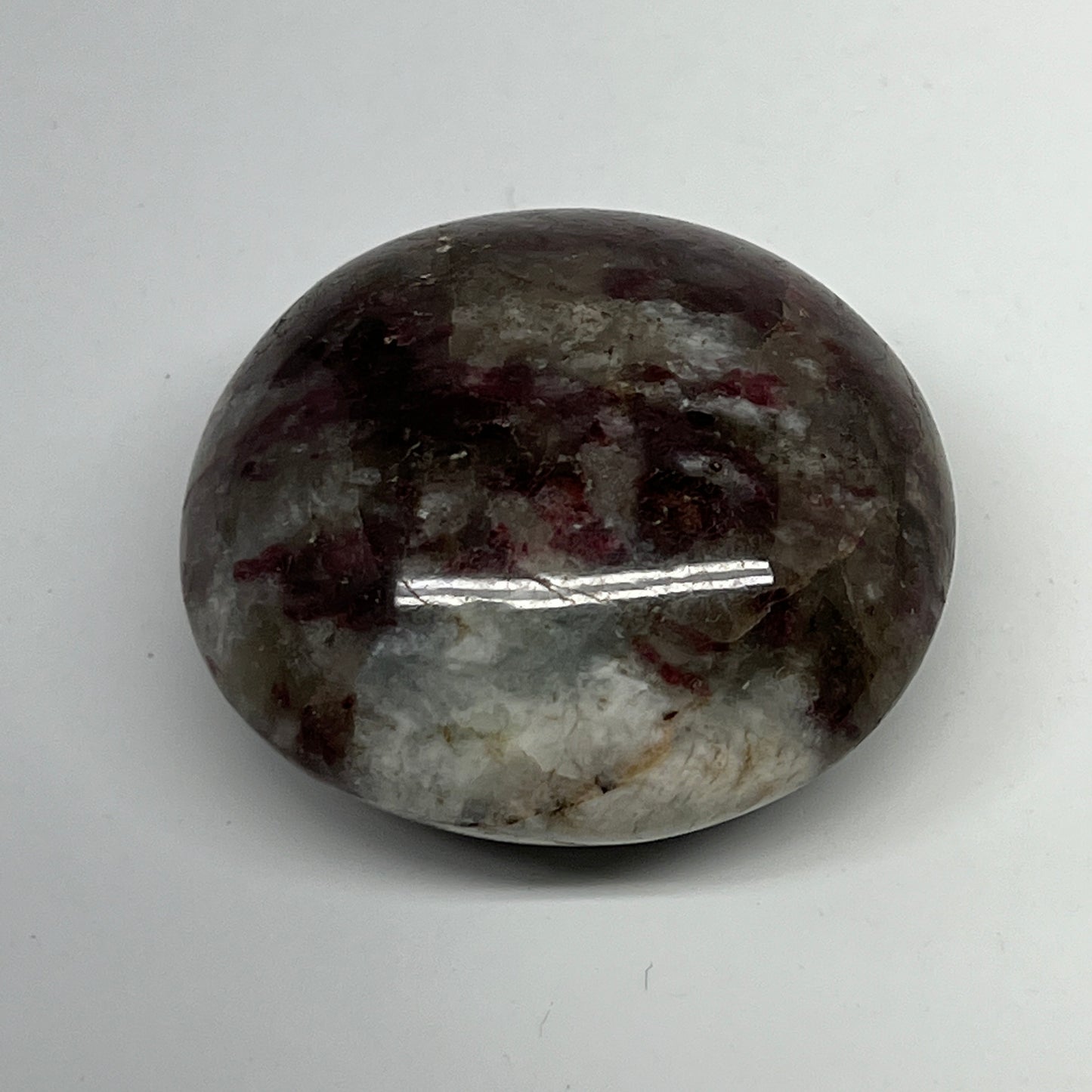 105.7g,2"x2.1"x1" Tourmaline Rubellite Palm-Stone Reiki @Madagascar,B21019