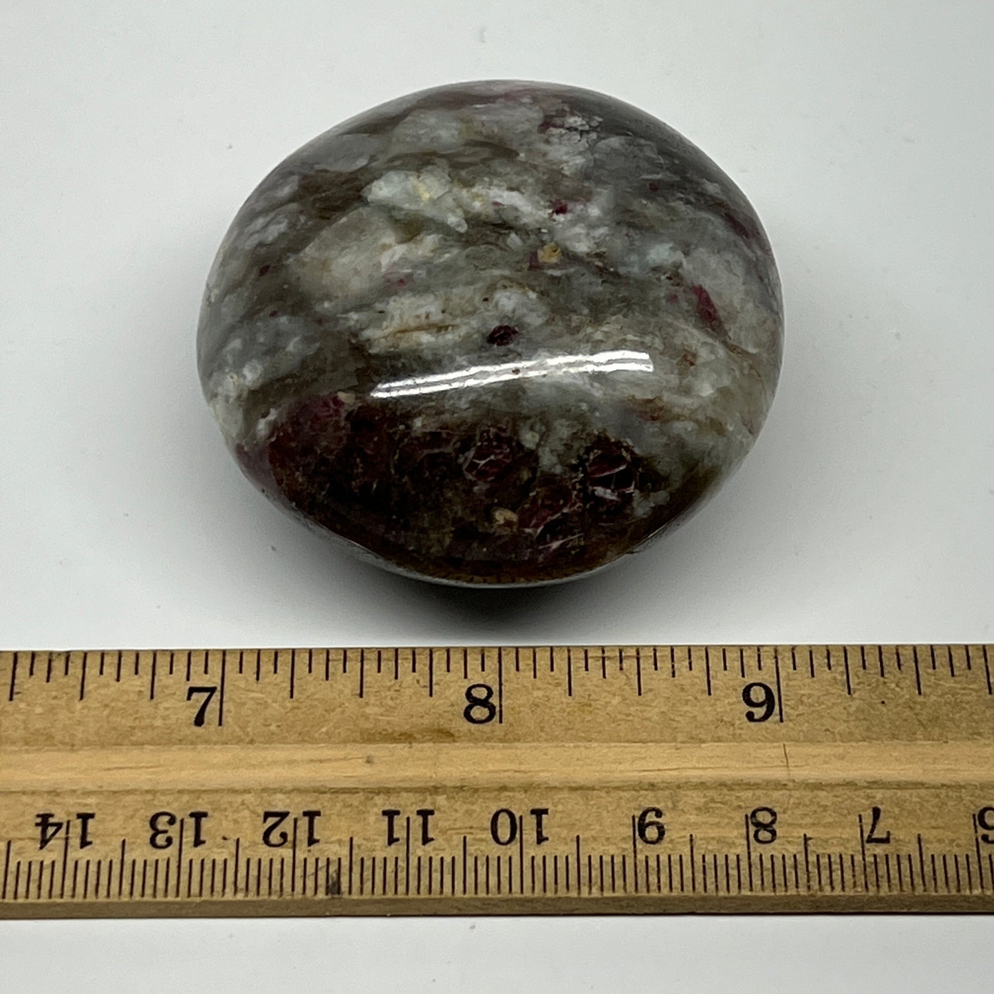 143.7g,2.2"x2.2"x1.4" Tourmaline Rubellite Palm-Stone Reiki @Madagascar,B21021