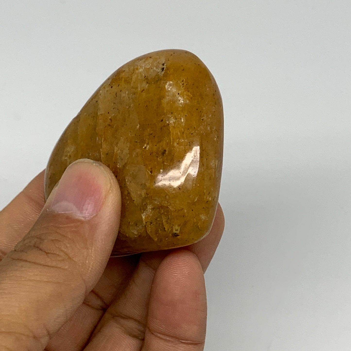 84.8g, 1.9"x2.2"x0.9", Natural Golden Quartz Heart Small Polished Crystal, B2482