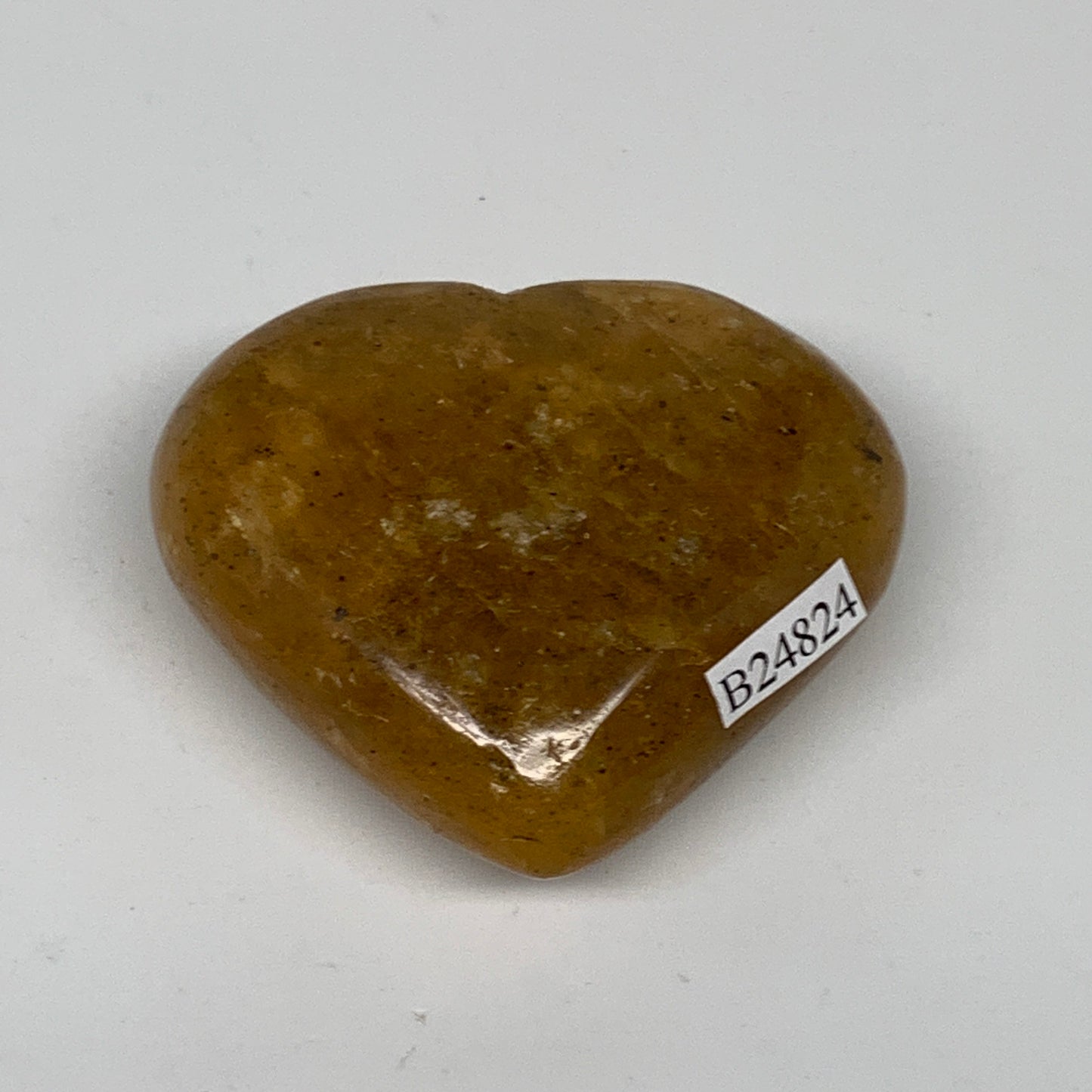 84.8g, 1.9"x2.2"x0.9", Natural Golden Quartz Heart Small Polished Crystal, B2482