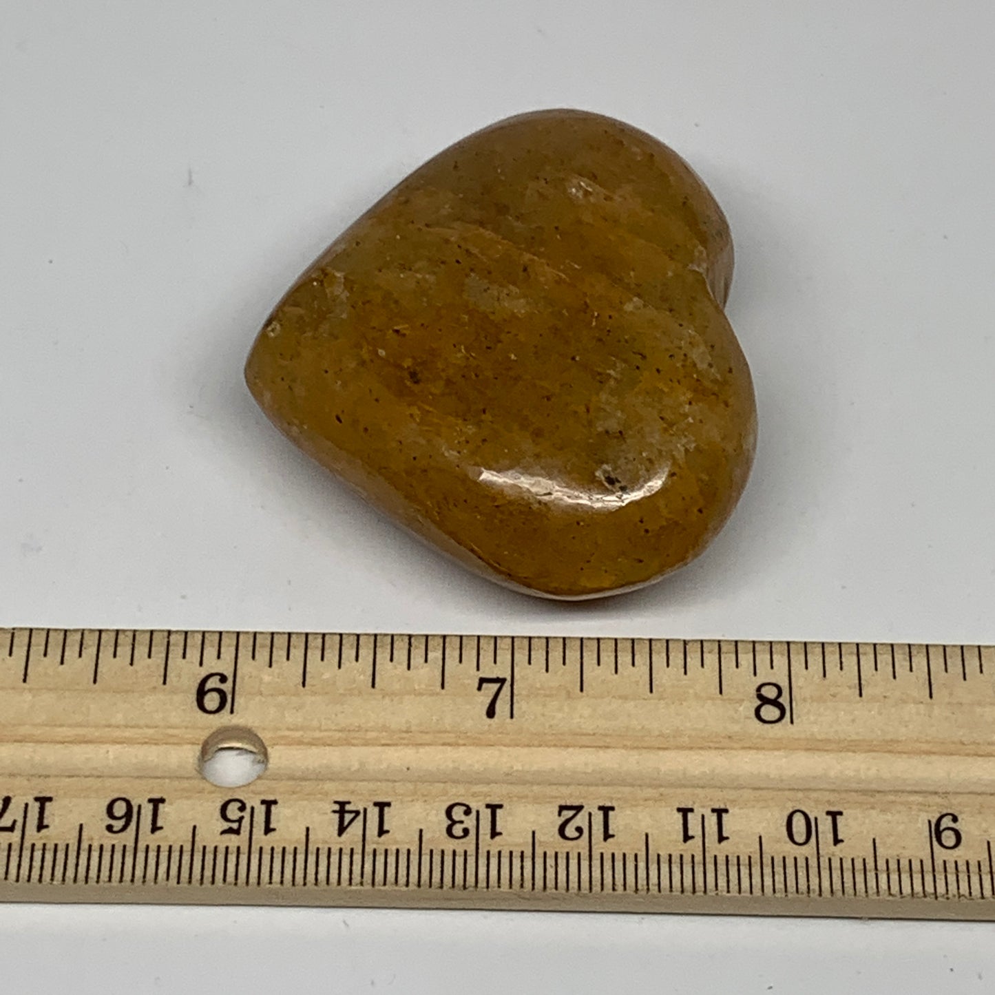 84.8g, 1.9"x2.2"x0.9", Natural Golden Quartz Heart Small Polished Crystal, B2482