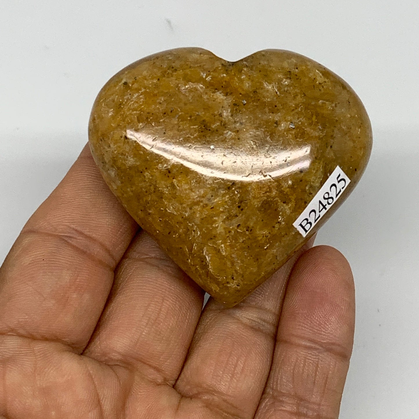 83.2g, 2"x2.2"x0.9", Natural Golden Quartz Heart Small Polished Crystal, B24825