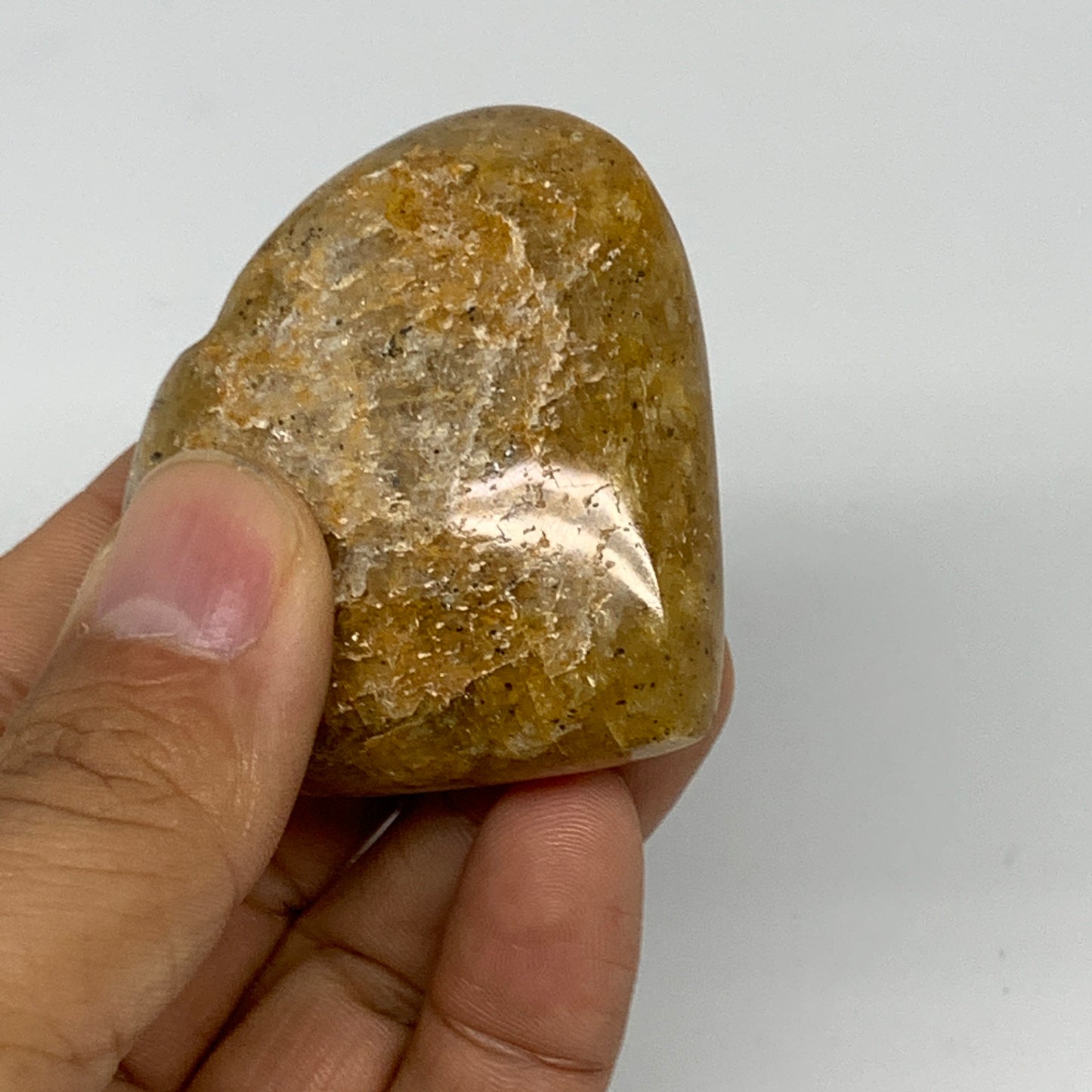 83.2g, 2"x2.2"x0.9", Natural Golden Quartz Heart Small Polished Crystal, B24825