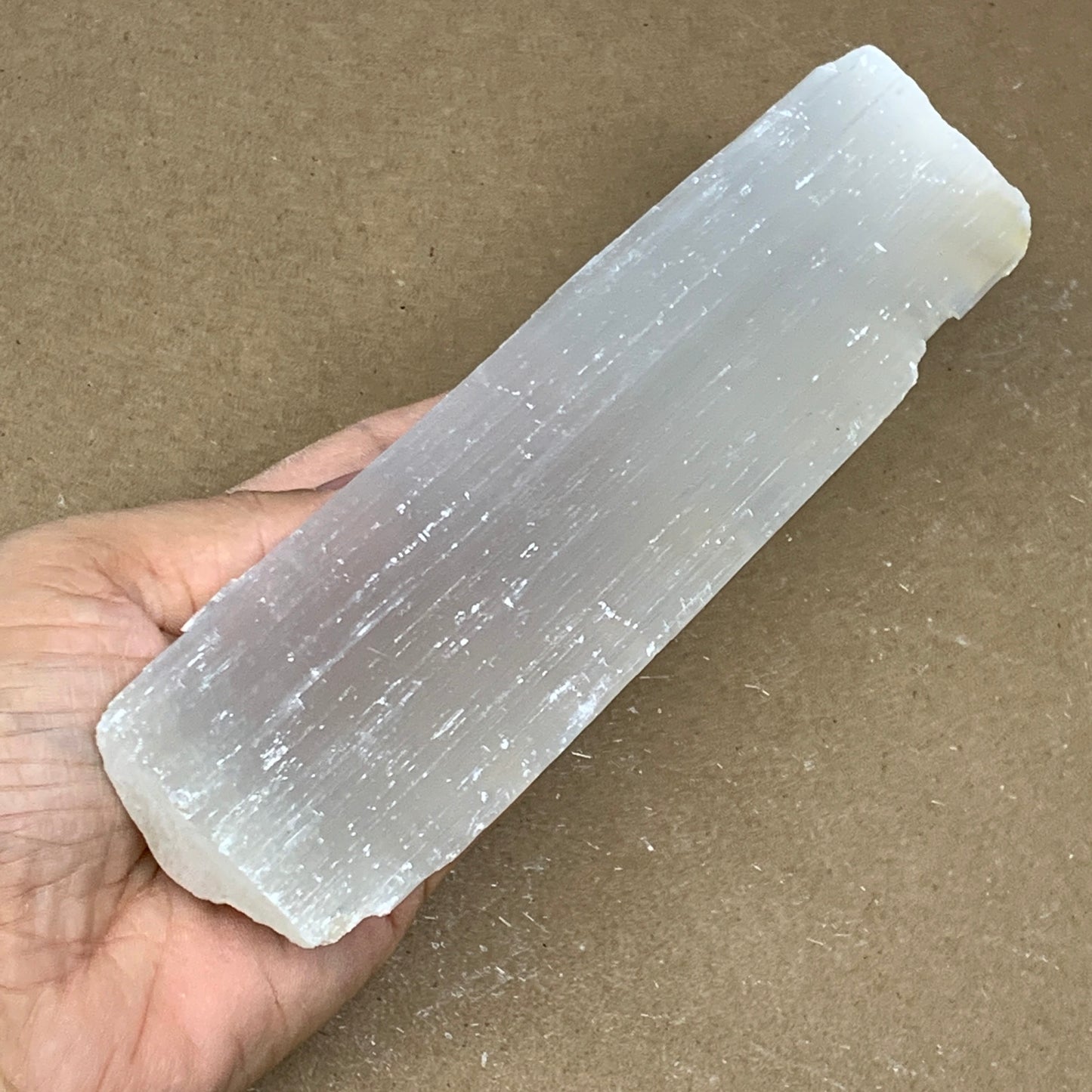 292g, 7.8"x2.1"x0.8", Rough Solid Selenite Crystal Blade Sticks @Morroco,B12243