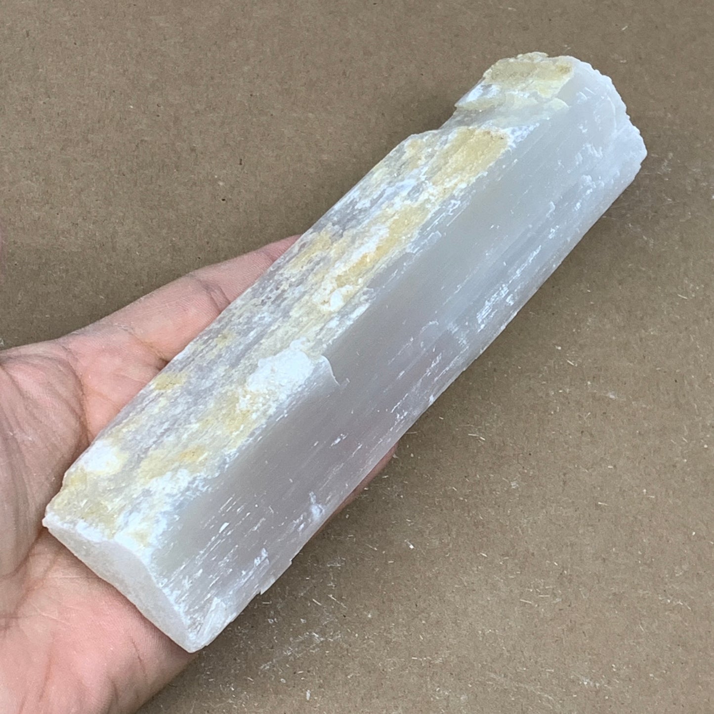 292g, 7.8"x2.1"x0.8", Rough Solid Selenite Crystal Blade Sticks @Morroco,B12243