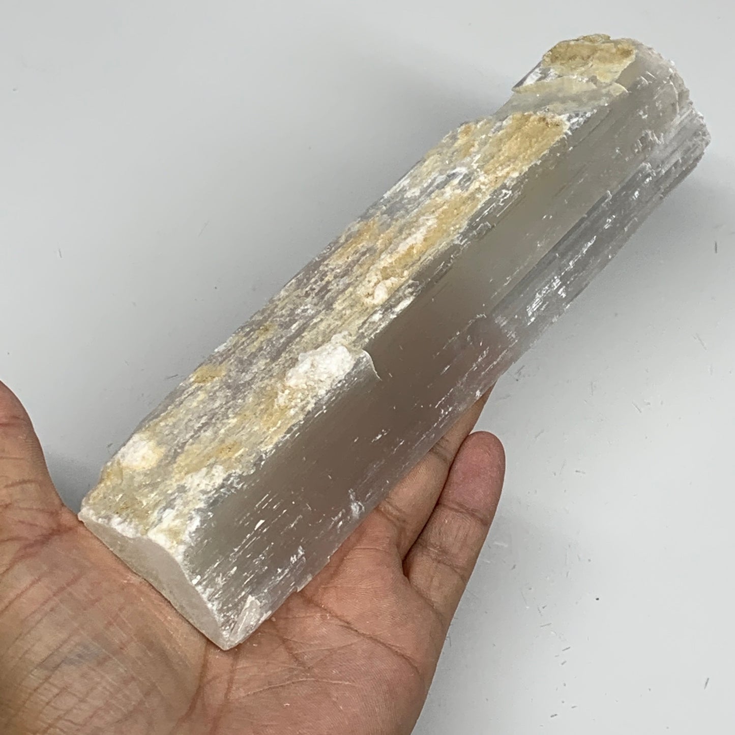 292g, 7.8"x2.1"x0.8", Rough Solid Selenite Crystal Blade Sticks @Morroco,B12243