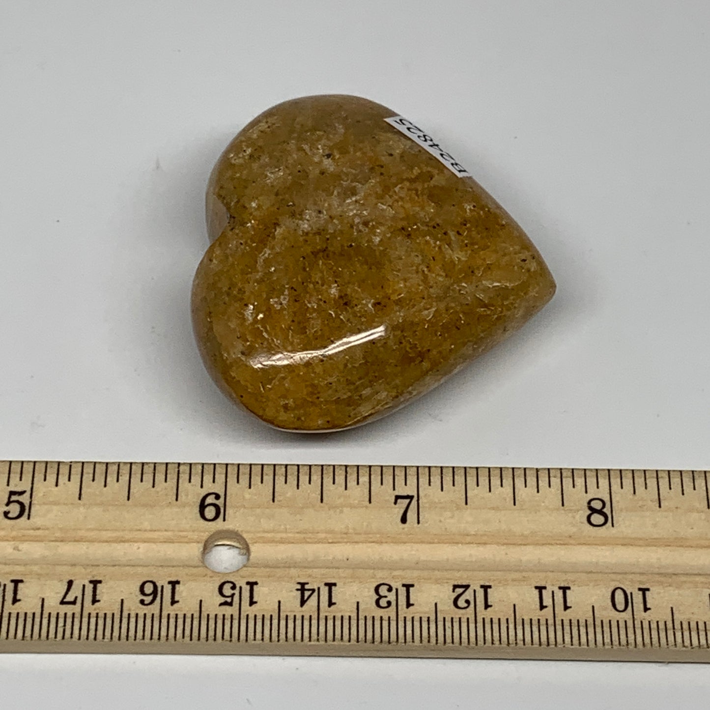 83.2g, 2"x2.2"x0.9", Natural Golden Quartz Heart Small Polished Crystal, B24825