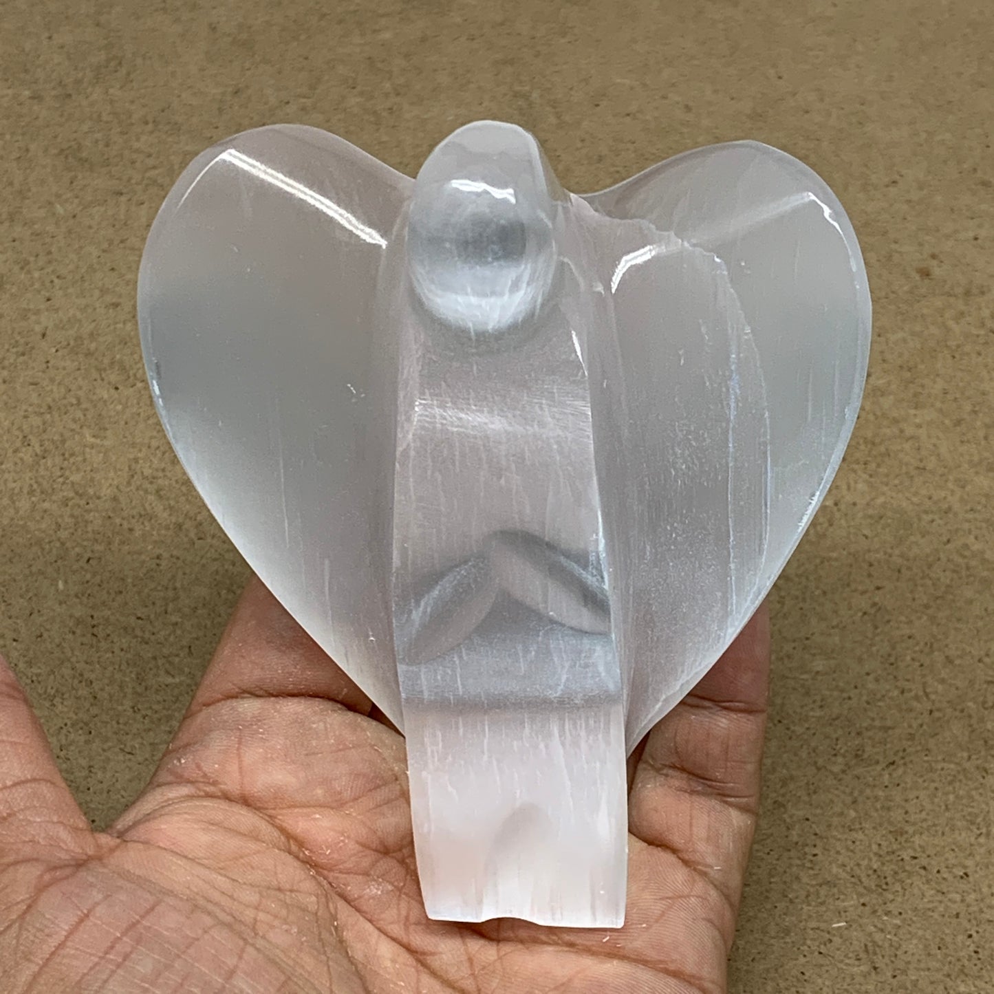 321.8g, 3.9"x3.4"x1.7"Natural Selenite (Satin Spar) Angel Crystal @Morocco,B8922