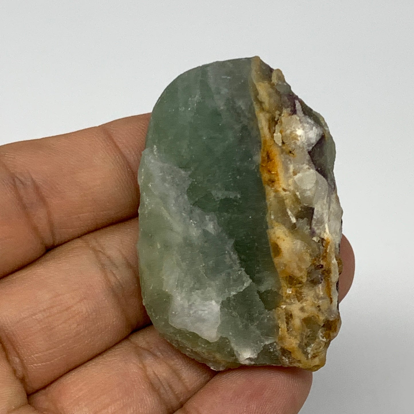 69.8g, 2"x1.4"x1" Fluorite Tumbled Rough Home Decor @Mexico, B18659