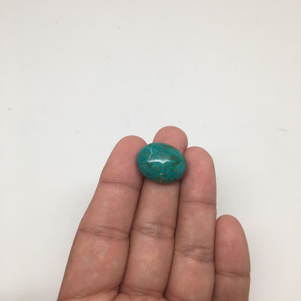 17 cts Natural Oval Shape Flat Bottom Chrysocolla Cabochon From Mexico, CC52 - watangem.com