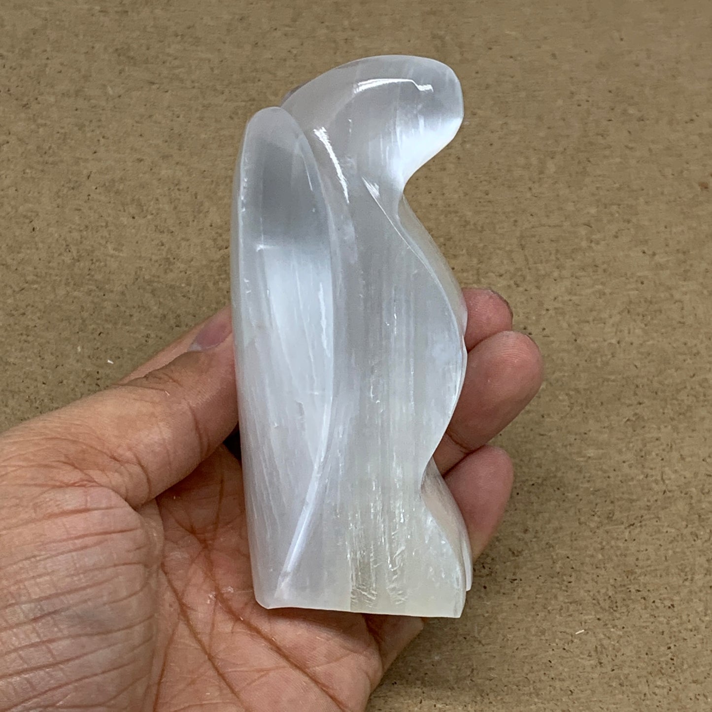 281.6g, 3.9"x3.2"x1.7"Natural Selenite (Satin Spar) Angel Crystal @Morocco,B8930