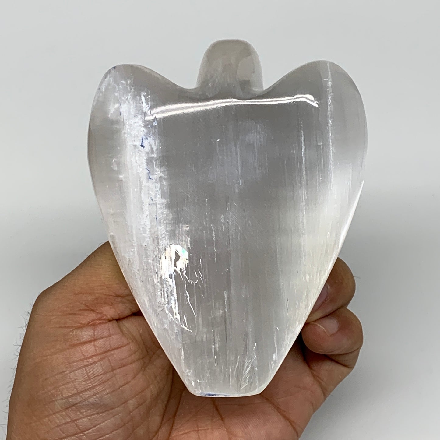 305.3g, 3.9"x3.2"x1.6"Natural Selenite (Satin Spar) Angel Crystal @Morocco,B8934