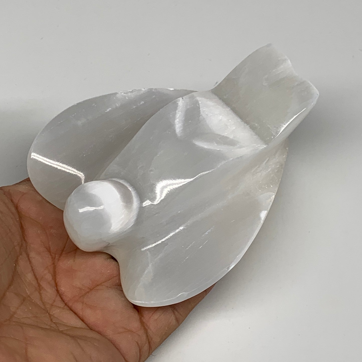 305.3g, 3.9"x3.2"x1.6"Natural Selenite (Satin Spar) Angel Crystal @Morocco,B8934