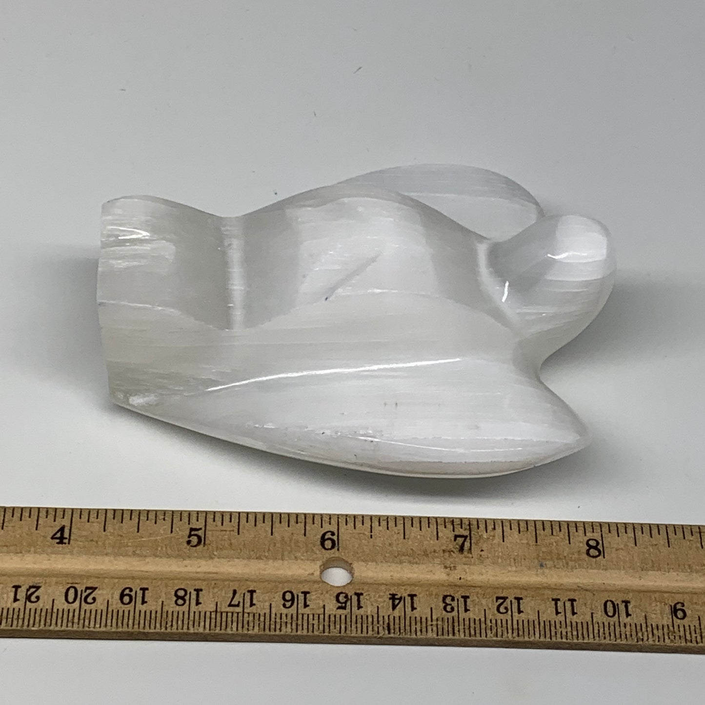 305.3g, 3.9"x3.2"x1.6"Natural Selenite (Satin Spar) Angel Crystal @Morocco,B8934