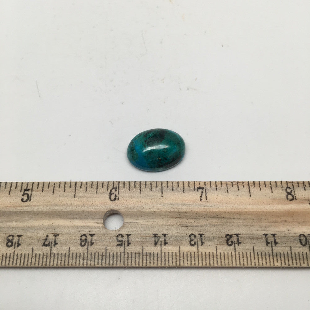 19 cts Natural Oval Shape Flat Bottom Chrysocolla Cabochon From Mexico, CC74 - watangem.com