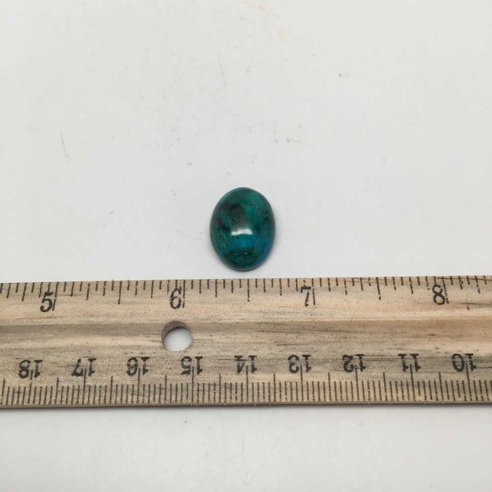 19 cts Natural Oval Shape Flat Bottom Chrysocolla Cabochon From Mexico, CC74 - watangem.com