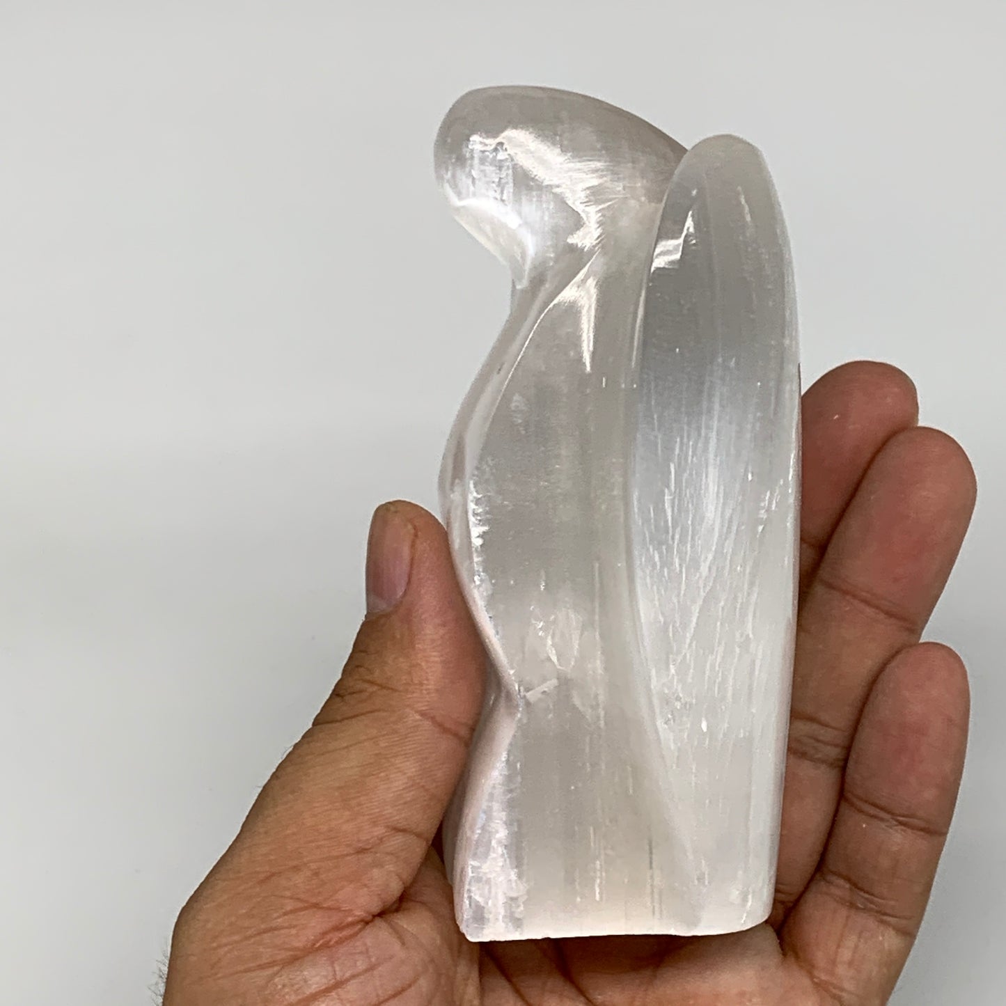 335g, 3.9"x3.4"x1.6"Natural Selenite (Satin Spar) Angel Crystal @Morocco,B8937