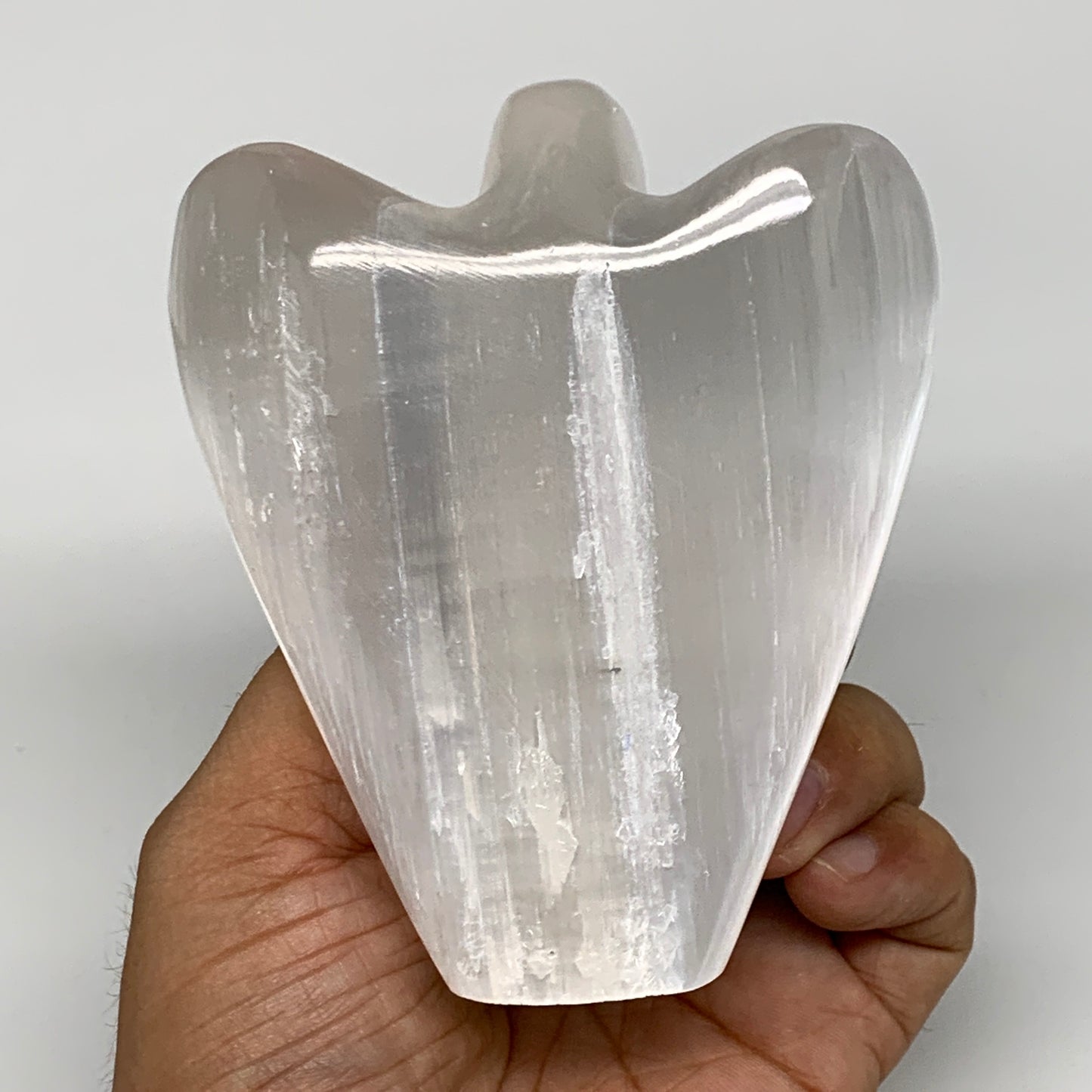 335g, 3.9"x3.4"x1.6"Natural Selenite (Satin Spar) Angel Crystal @Morocco,B8937