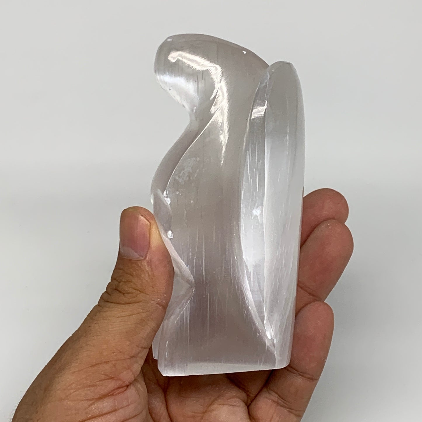 294g, 3.9"x3.1"x1.7"Natural Selenite (Satin Spar) Angel Crystal @Morocco,B8939