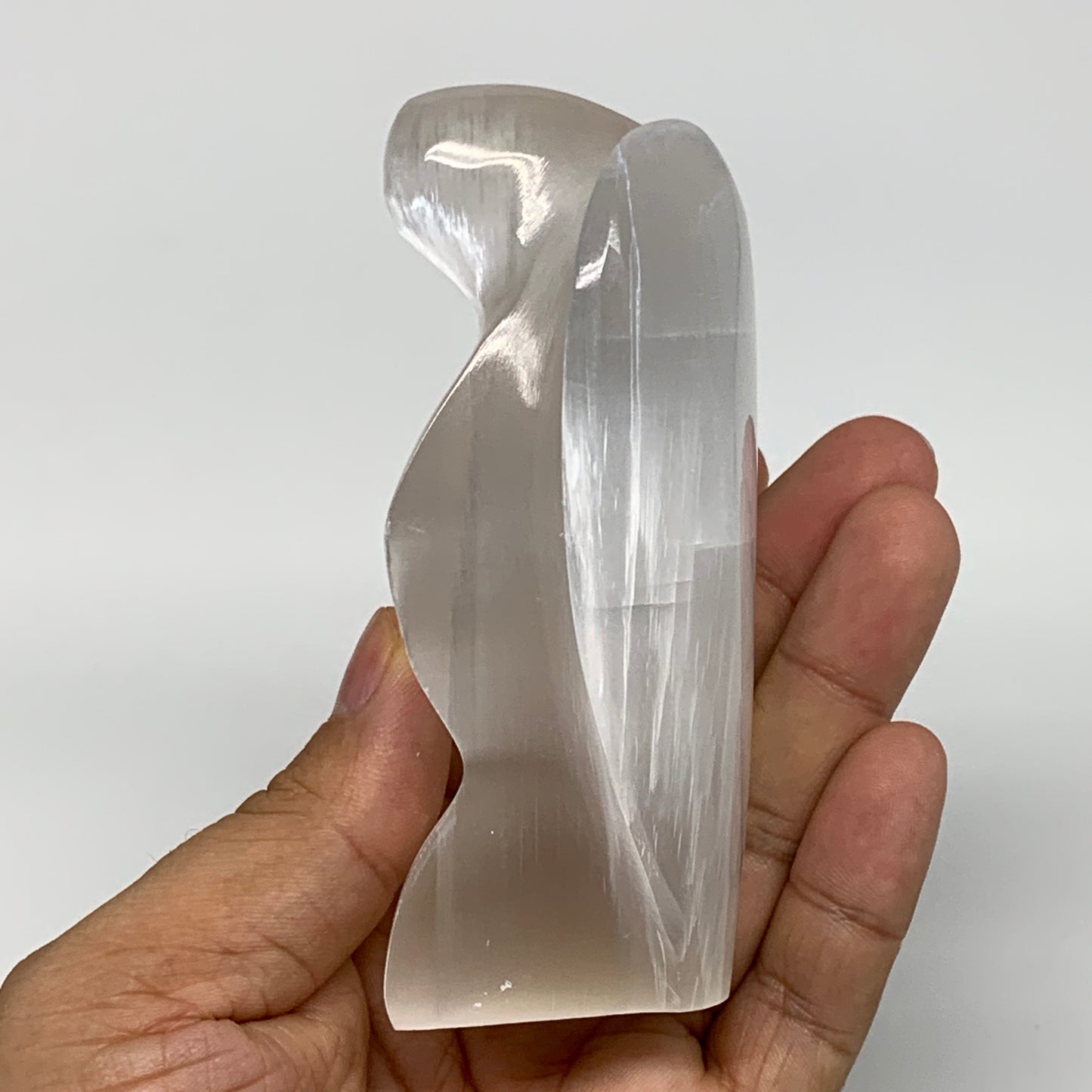 283.7g, 3.9"x3.1"x1.6"Natural Selenite (Satin Spar) Angel Crystal @Morocco,B8952