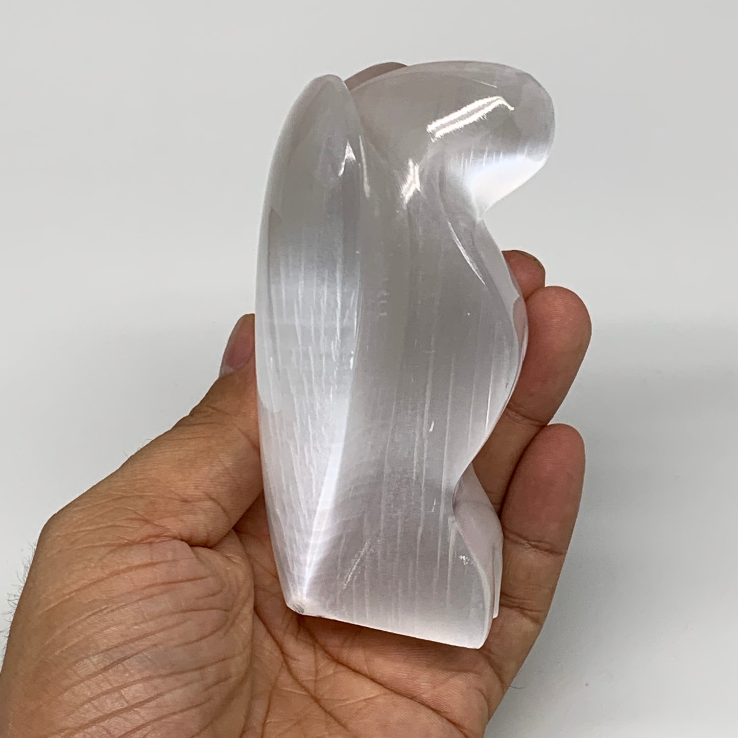 349g, 3.9"x3.2"x1.8"Natural Selenite (Satin Spar) Angel Crystal @Morocco,B8955