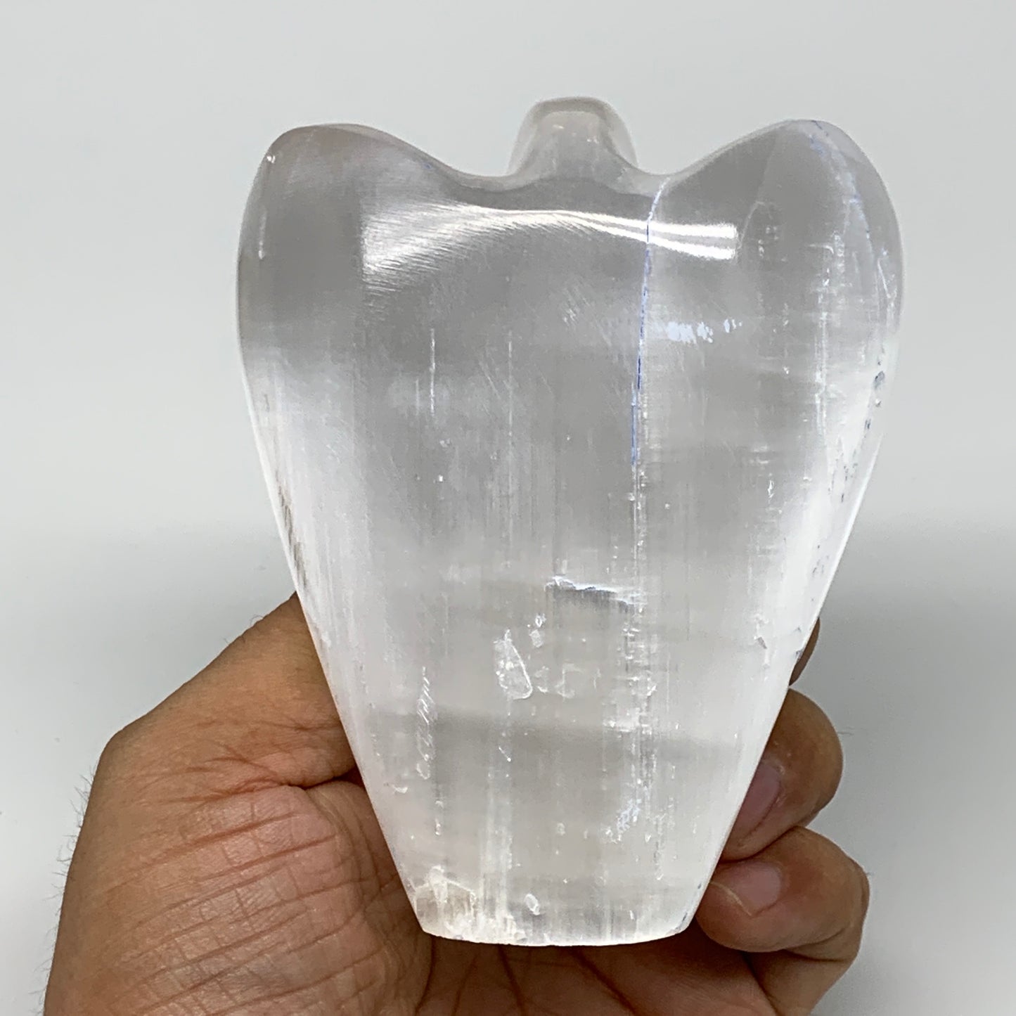 358.2g, 3.9"x3.2"x1.6"Natural Selenite (Satin Spar) Angel Crystal @Morocco,B8956