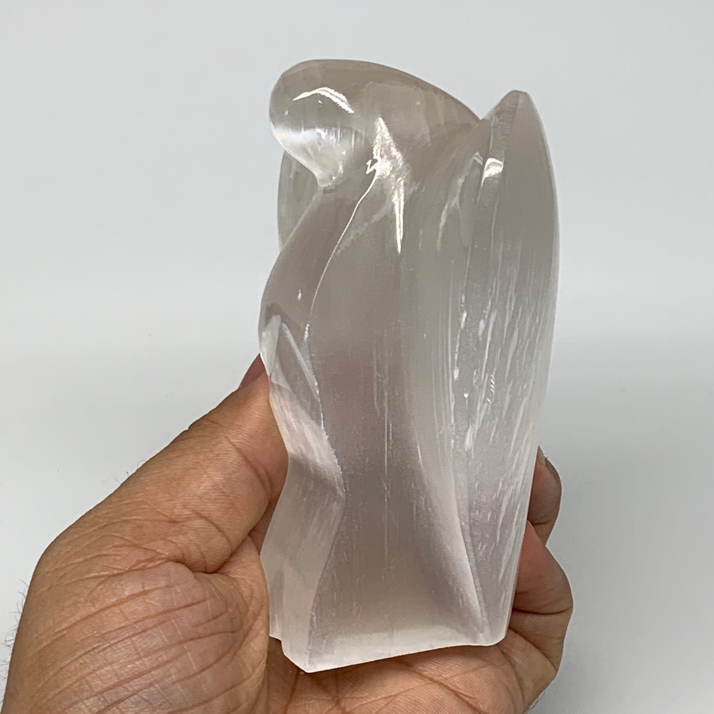 368.3g, 3.9"x3.4"x1.7"Natural Selenite (Satin Spar) Angel Crystal @Morocco,B8957