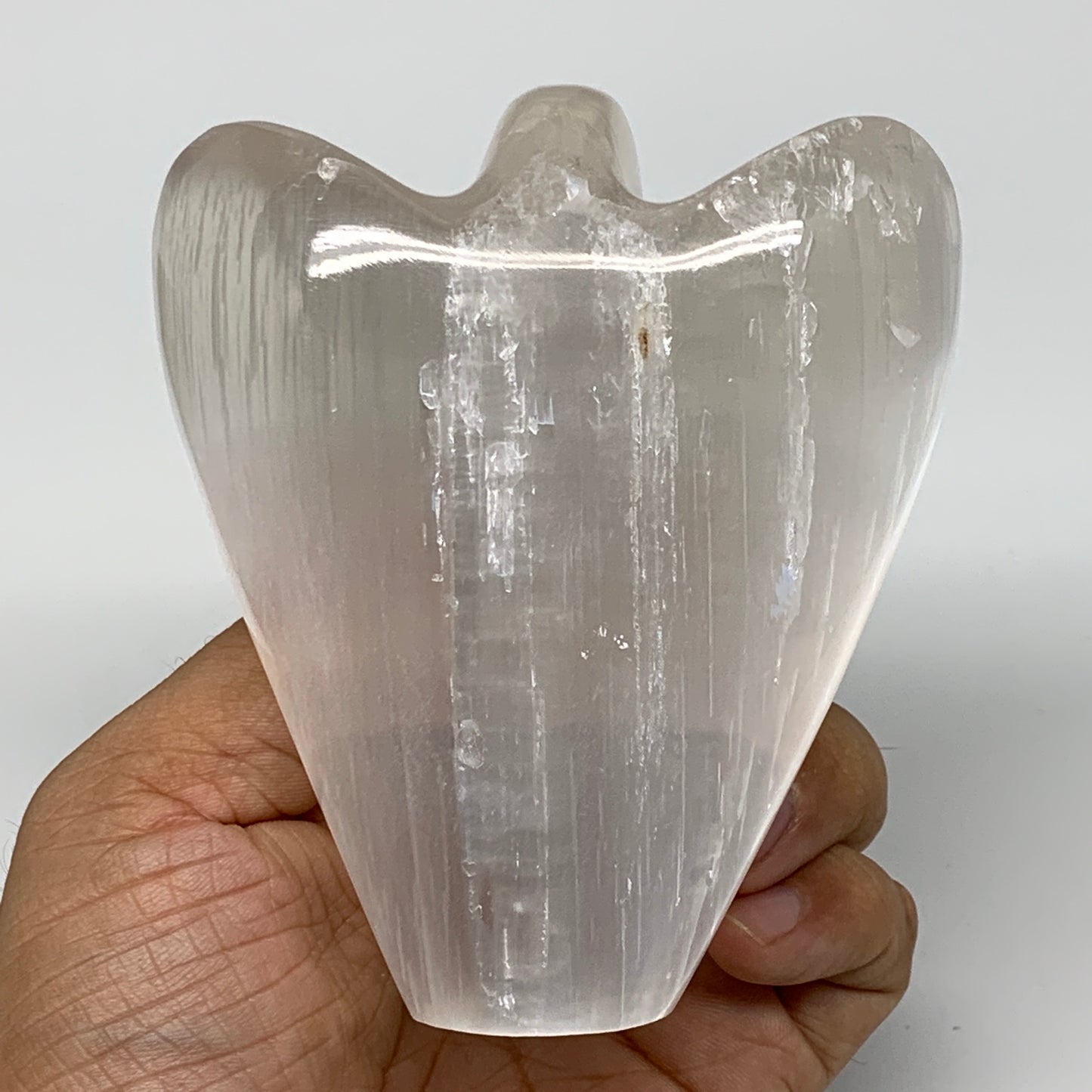 368.3g, 3.9"x3.4"x1.7"Natural Selenite (Satin Spar) Angel Crystal @Morocco,B8957