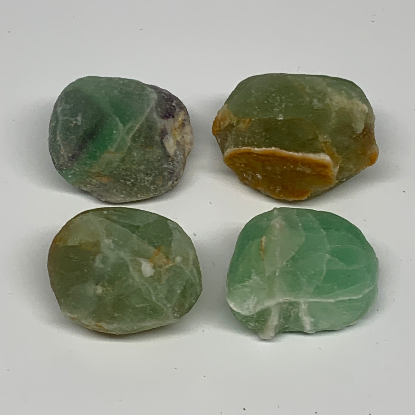 137.8g,1.3"-1.5", 4pcs, Fluorite Tumbled Rough/Semi- Polished @Mexico, B18693