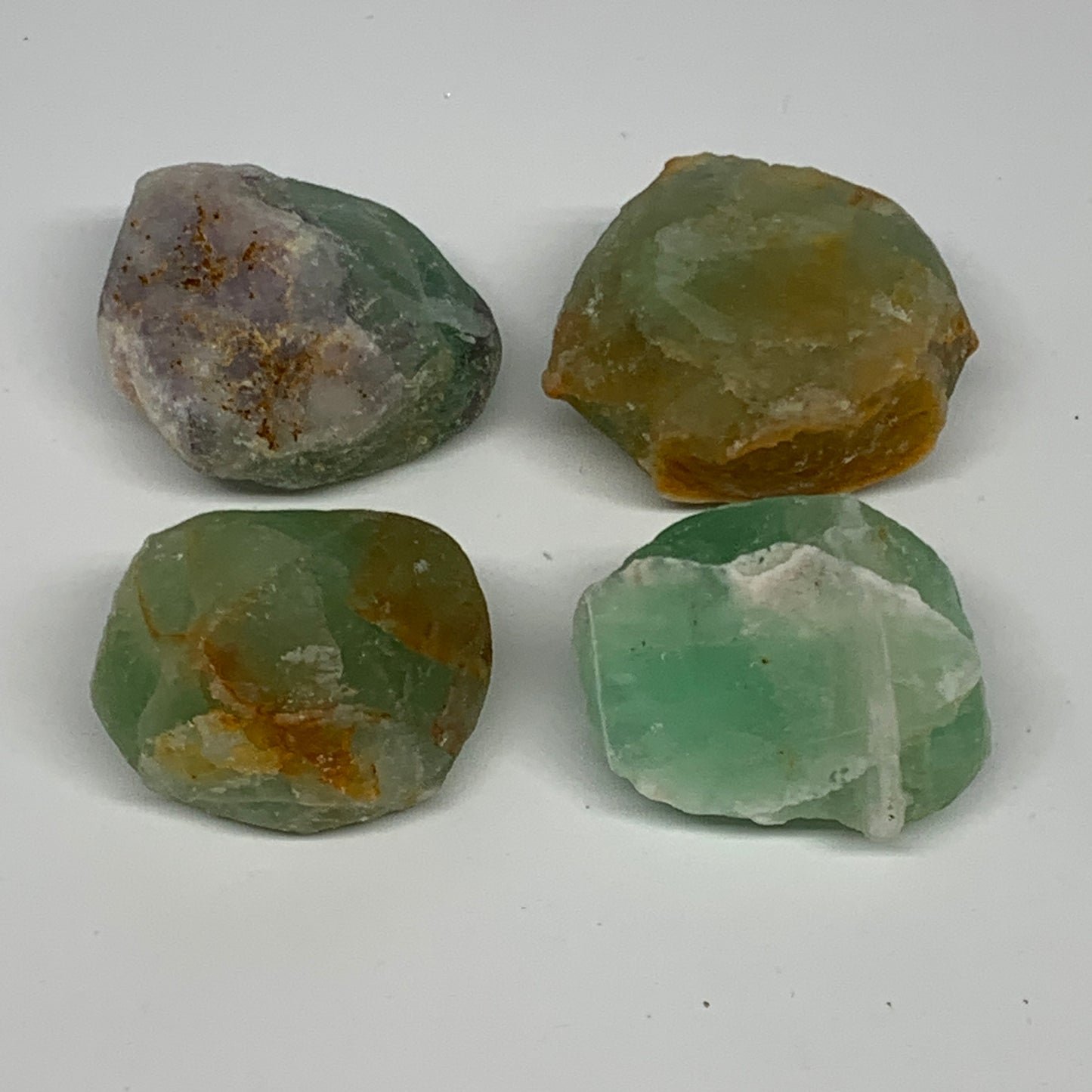 137.8g,1.3"-1.5", 4pcs, Fluorite Tumbled Rough/Semi- Polished @Mexico, B18693