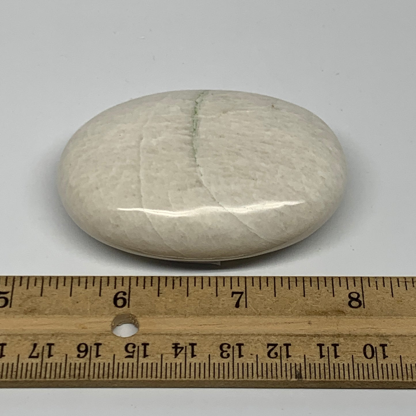 96.2g,2.6"x1.8"x0.8" White Moonstone Crystal Palm-Stone Polished Reiki, B21960