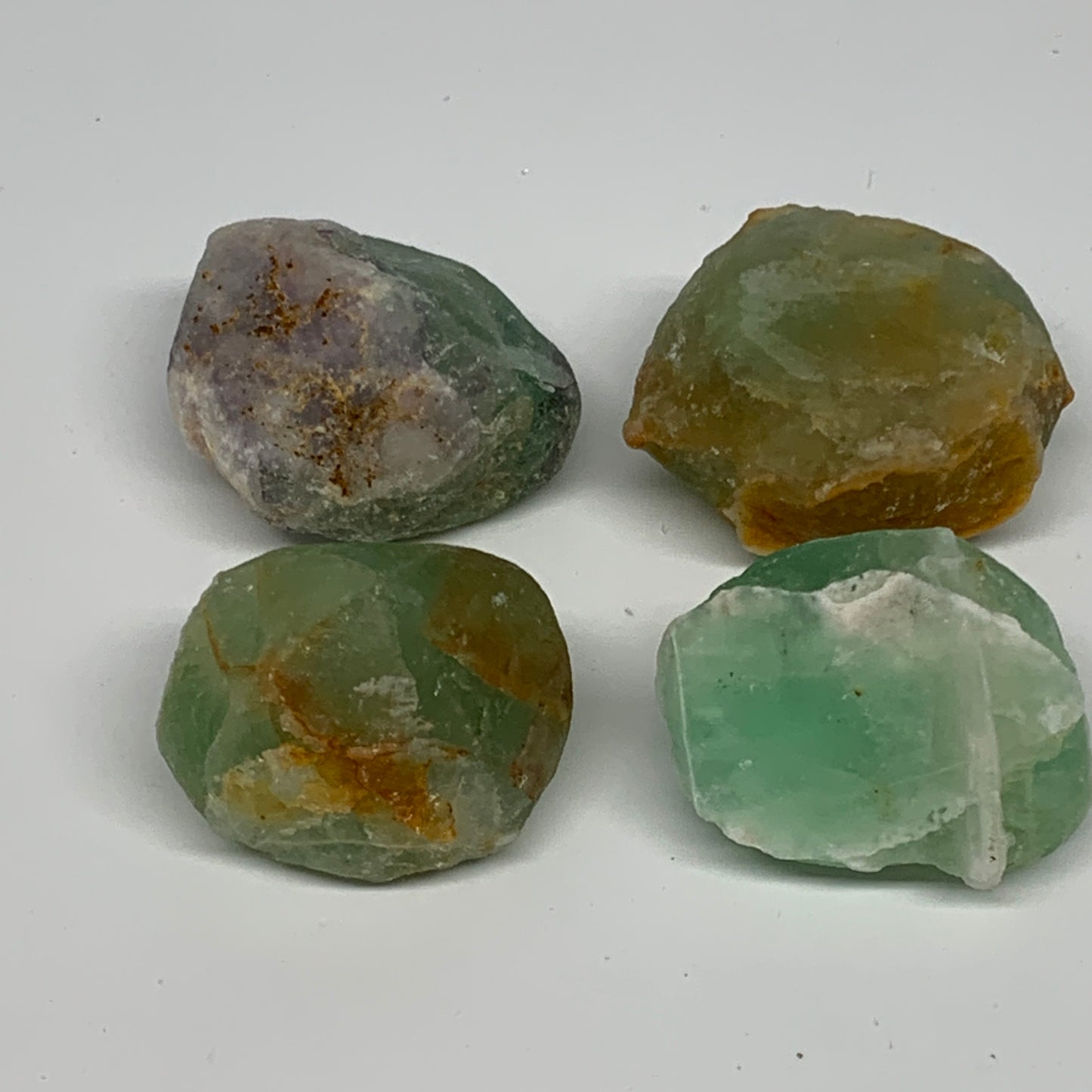 137.8g,1.3"-1.5", 4pcs, Fluorite Tumbled Rough/Semi- Polished @Mexico, B18693