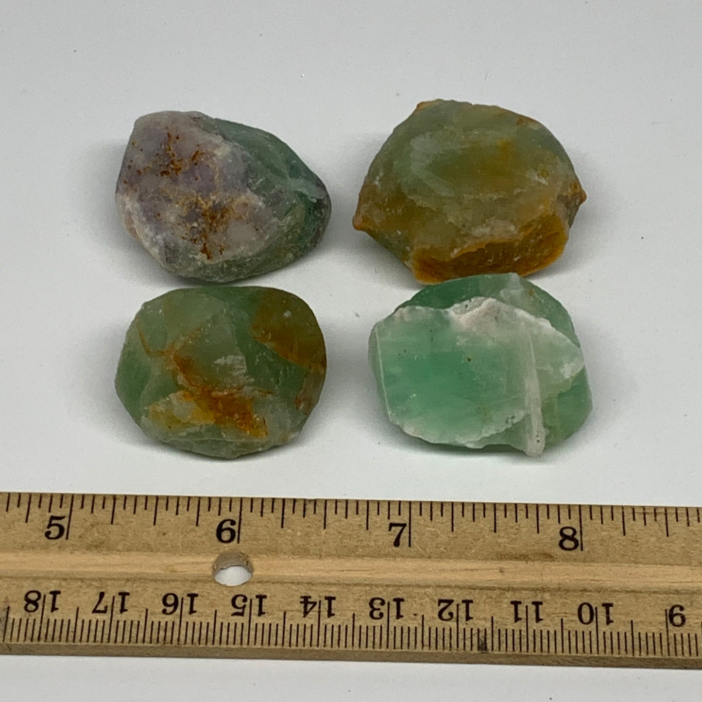 137.8g,1.3"-1.5", 4pcs, Fluorite Tumbled Rough/Semi- Polished @Mexico, B18693