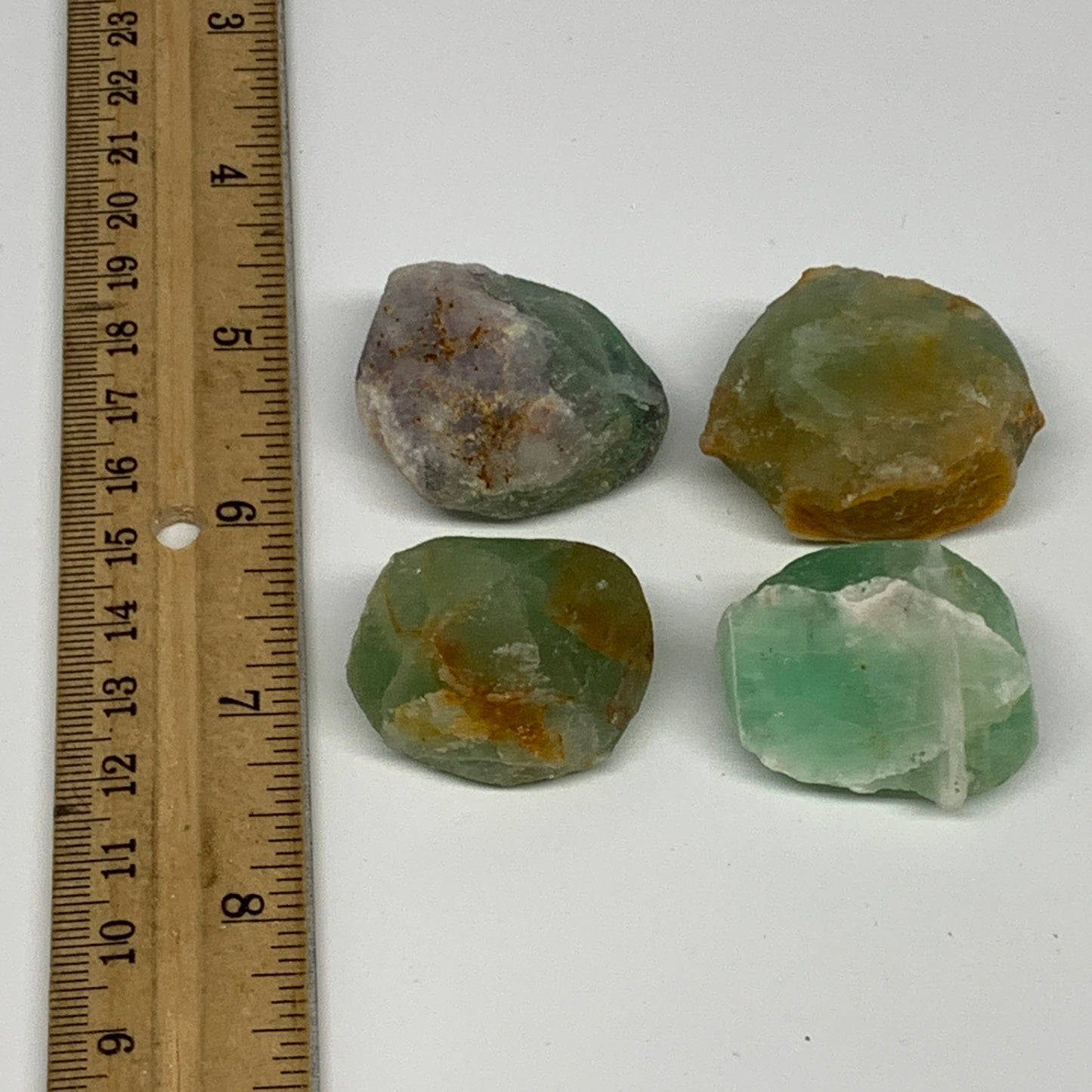 137.8g,1.3"-1.5", 4pcs, Fluorite Tumbled Rough/Semi- Polished @Mexico, B18693