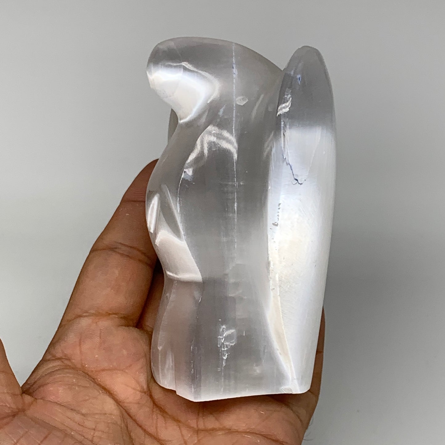 394.9g, 3.9"x3.4"x1.8"Natural Selenite (Satin Spar) Angel Crystal @Morocco,B8965