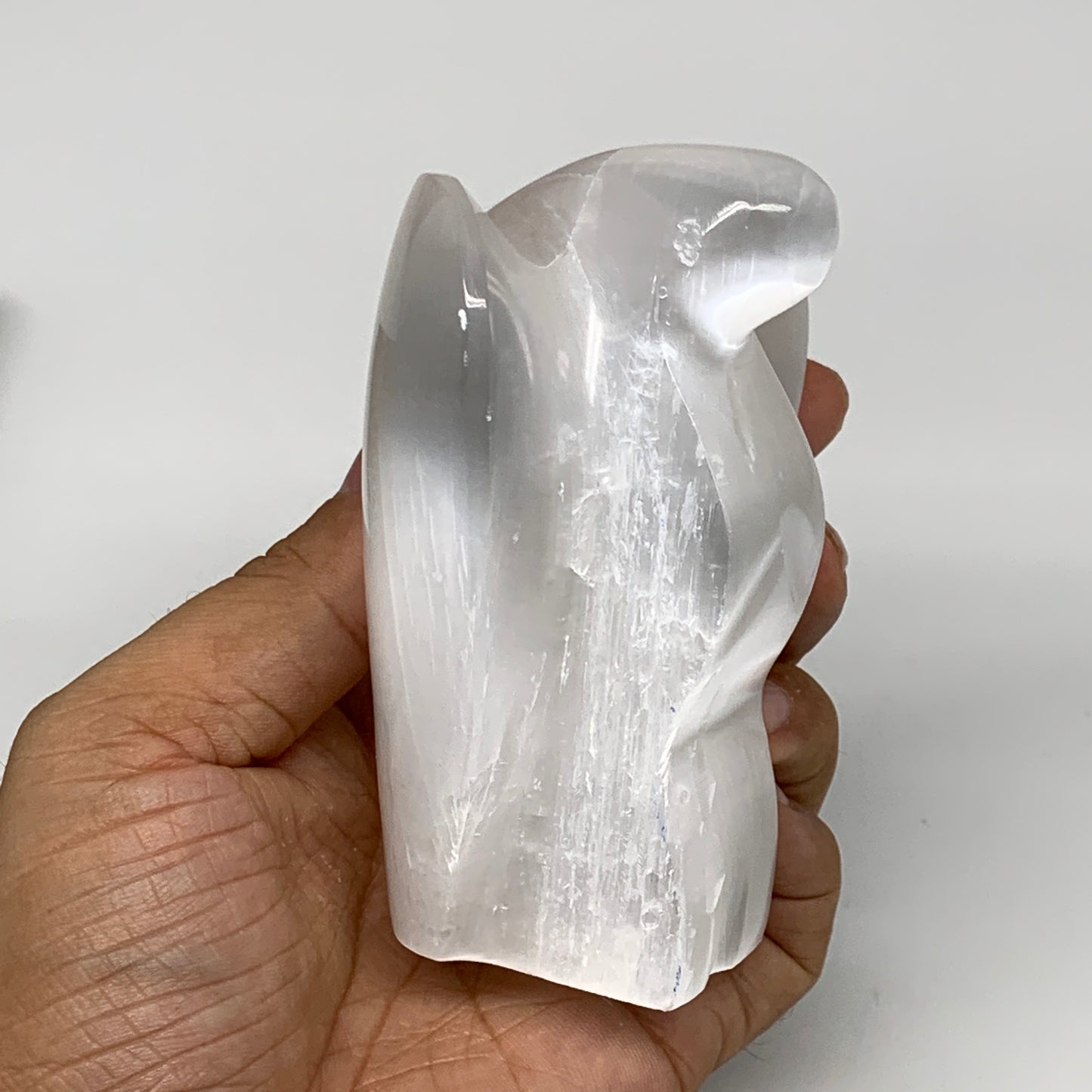 394.9g, 3.9"x3.4"x1.8"Natural Selenite (Satin Spar) Angel Crystal @Morocco,B8965