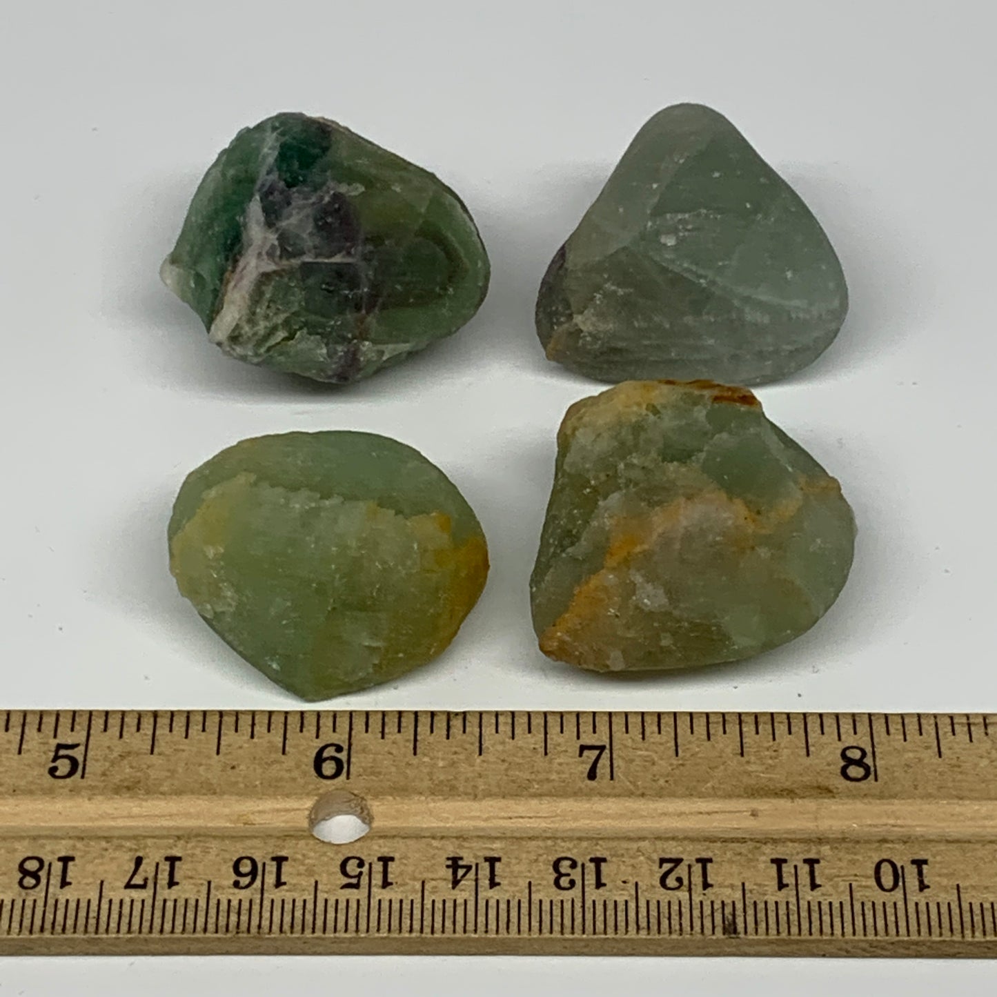 148.7g,1.3"-1.4", 4pcs, Fluorite Tumbled Rough/Semi- Polished @Mexico, B18706