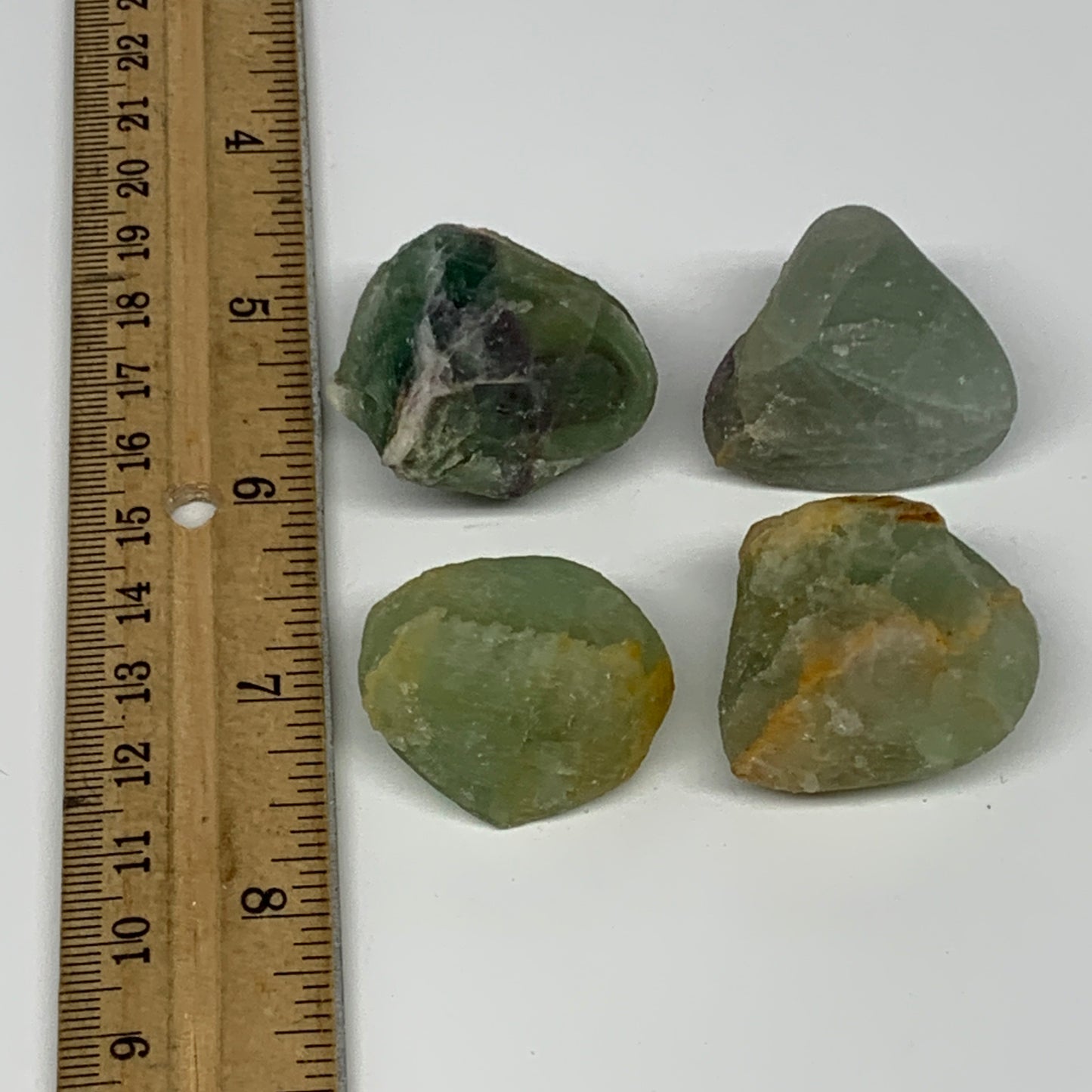 148.7g,1.3"-1.4", 4pcs, Fluorite Tumbled Rough/Semi- Polished @Mexico, B18706