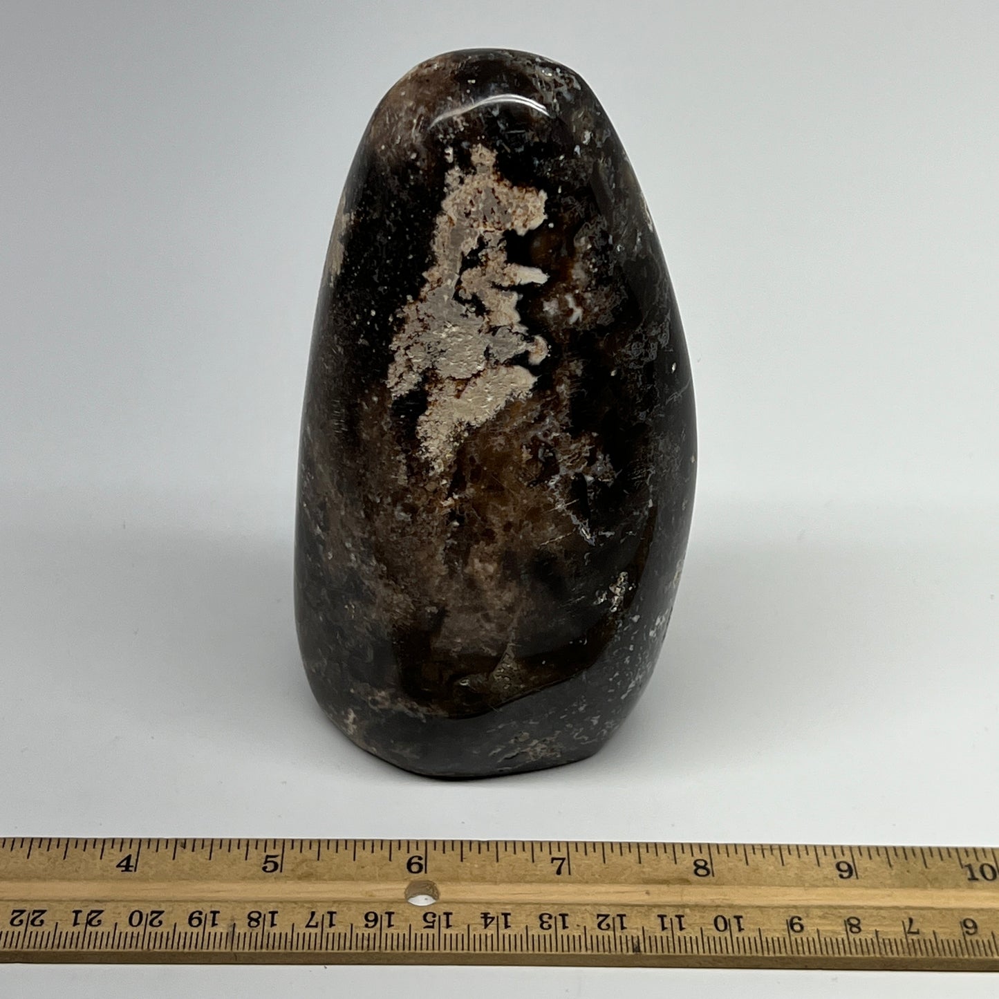 585g,5.4"x2.8"x1.9" Black Opal Freeform Polished Gemstone @Madagascar,B21085