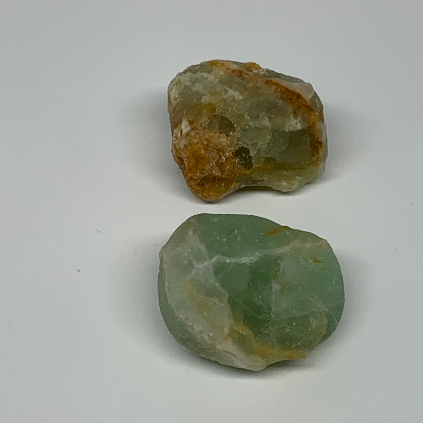 134.9g,1.6"-1.8", 2pcs, Fluorite Tumbled Rough/Semi- Polished @Mexico, B18708