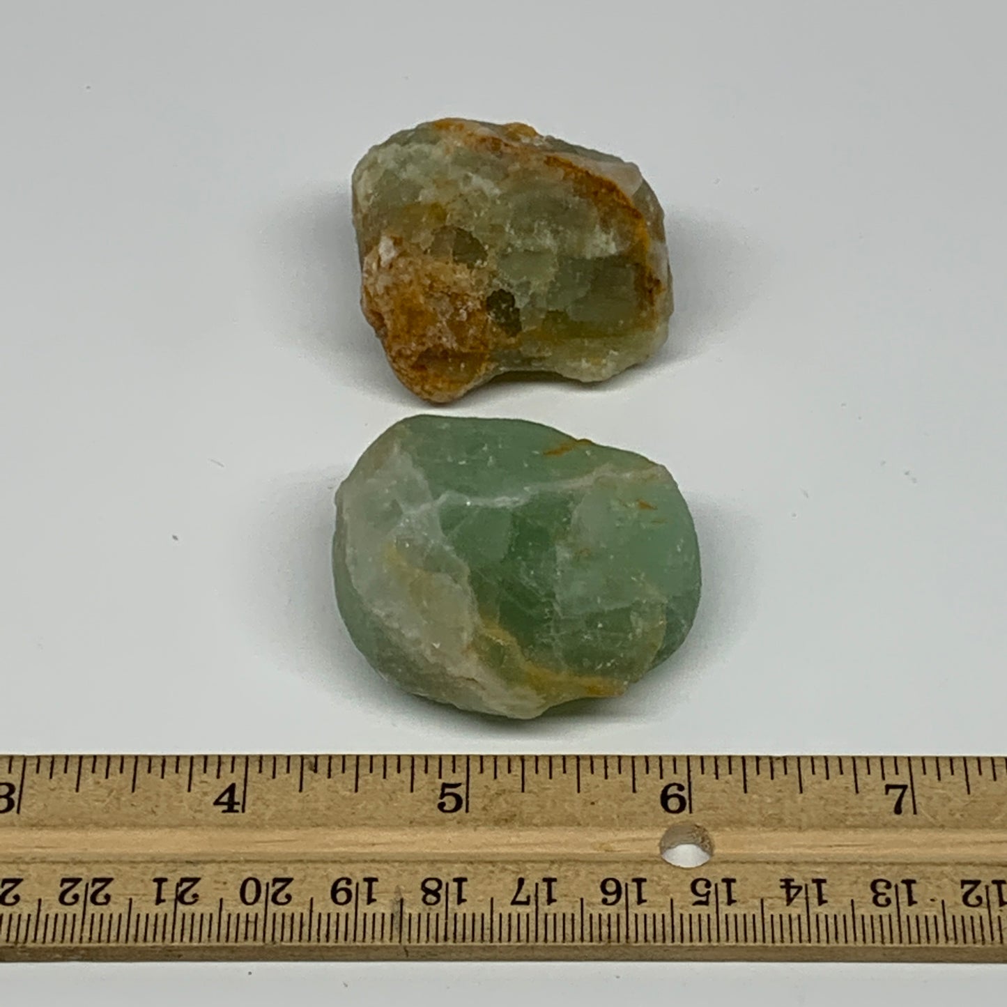 134.9g,1.6"-1.8", 2pcs, Fluorite Tumbled Rough/Semi- Polished @Mexico, B18708